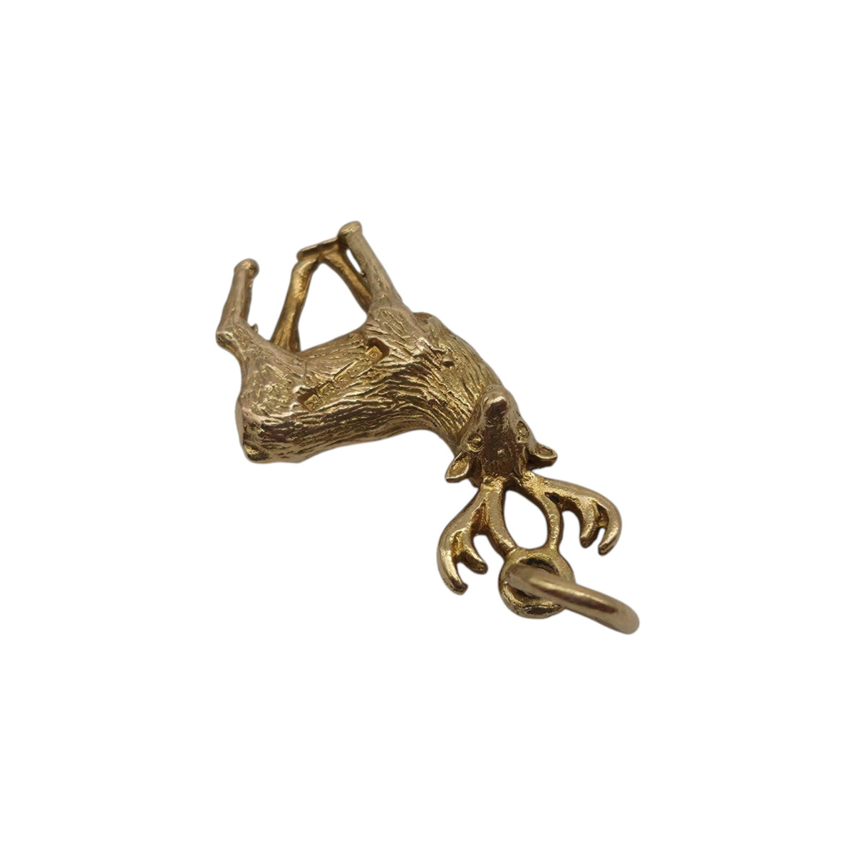 9ct 375 Yellow Gold Stag Charm 1959 L 1.5 cm 1.8 g.