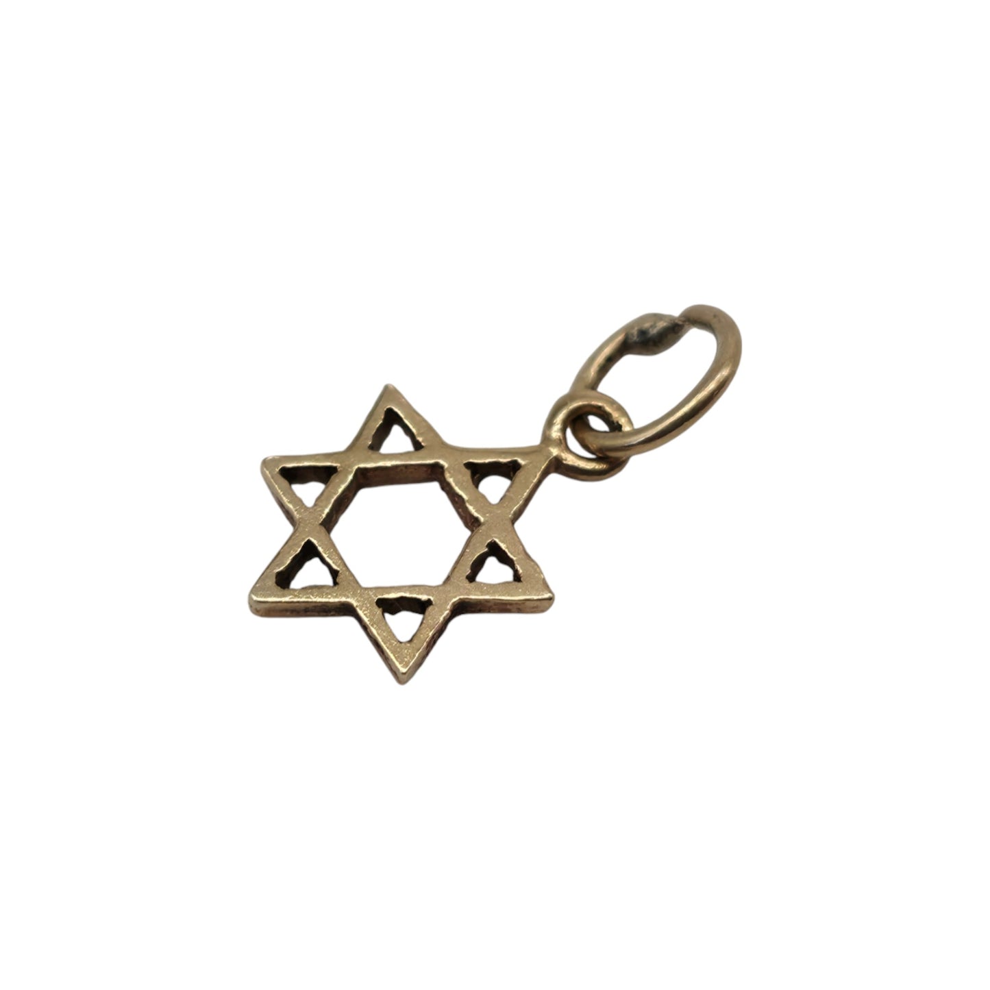 Petite 9ct 375 Yellow Gold Star Of David Charm 1969 L 7 mm 0.2 g.