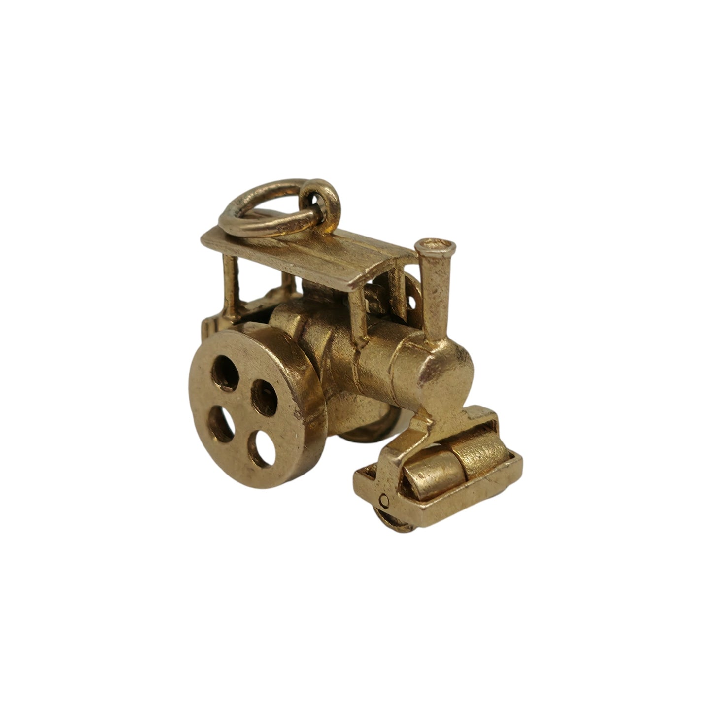 Heavy 9ct 375 Yellow Gold Steamroller Charm 1964 L 1.6 cm 4.8 g.