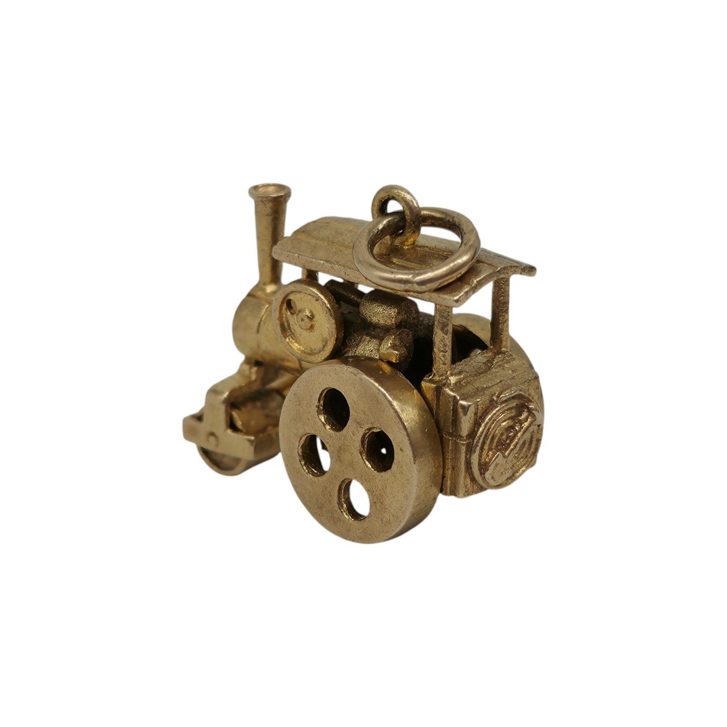 Heavy 9ct 375 Yellow Gold Steamroller Charm 1964 L 1.6 cm 4.8 g.