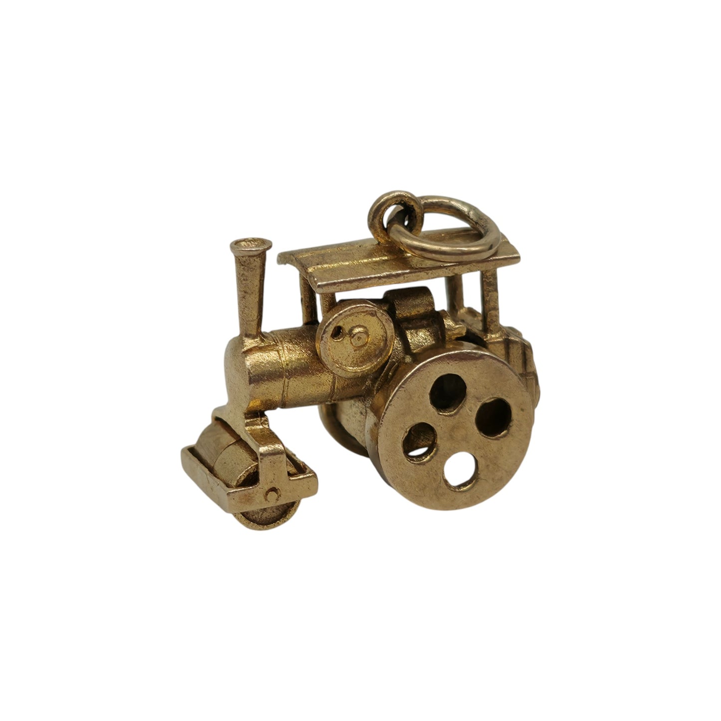 Heavy 9ct 375 Yellow Gold Steamroller Charm 1964 L 1.6 cm 4.8 g.