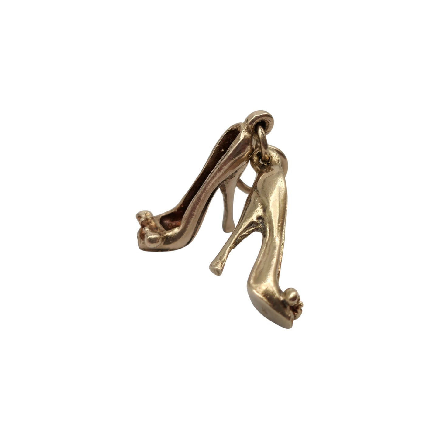 9ct 375 Yellow Gold Pair OF Stiletto Shoes Charm 1958 L 1.2 cm 2.3 g.