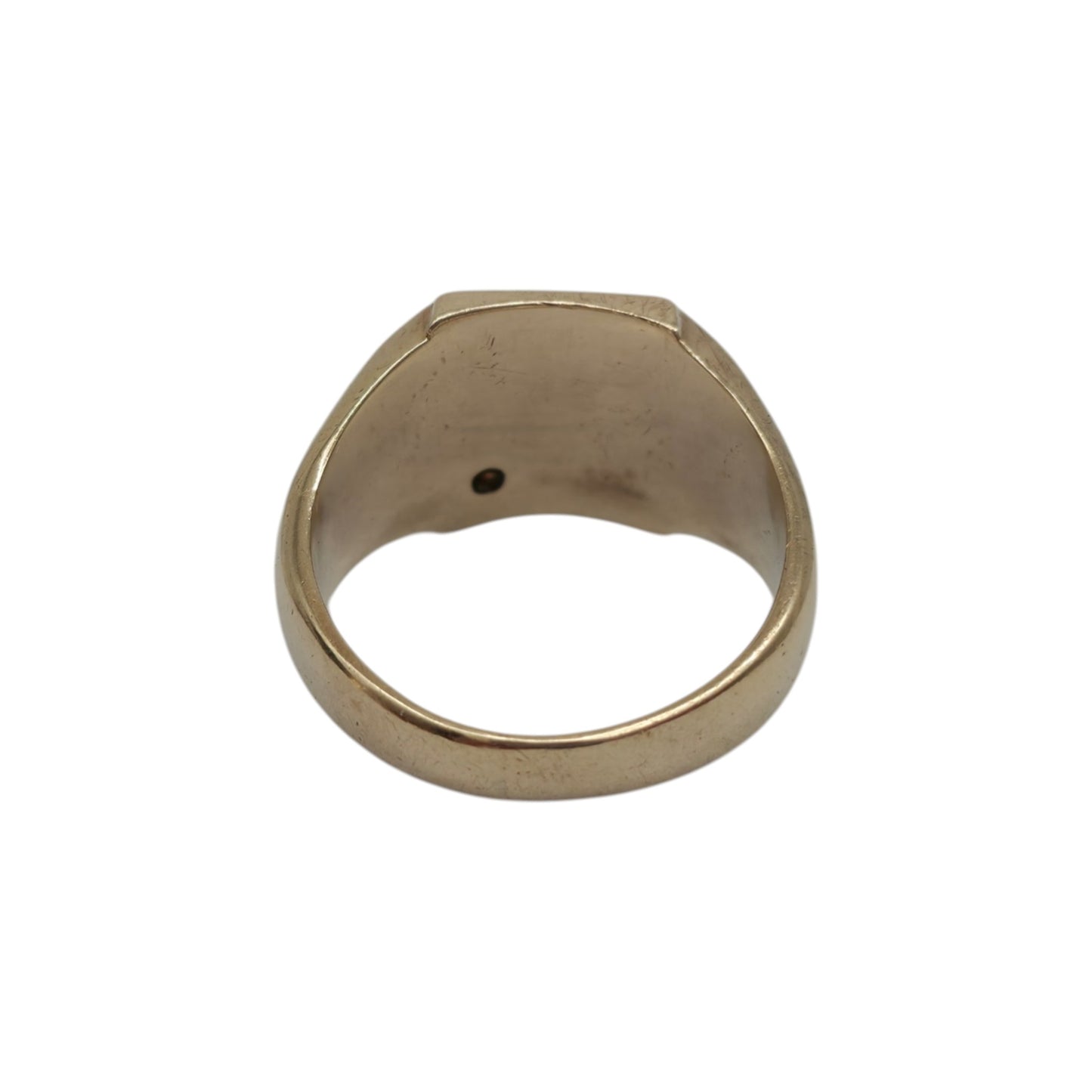 9ct 375 Yellow Gold Sunburst Signet Ring With Diamond 1969 Size P 7.9 g.