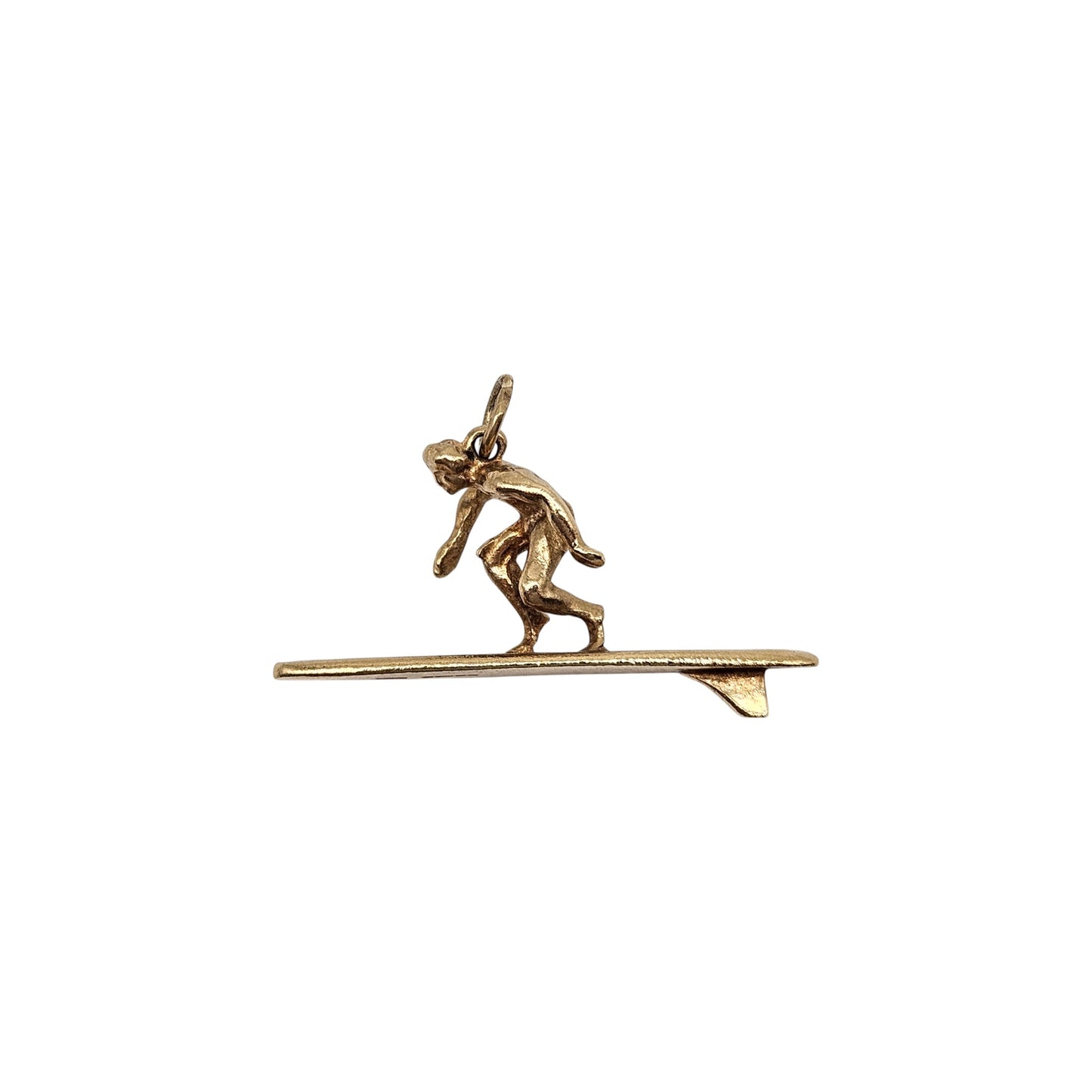 9ct 375 Yellow Gold Surfer Charm 1976 L 3.4 cm 4.2 g.