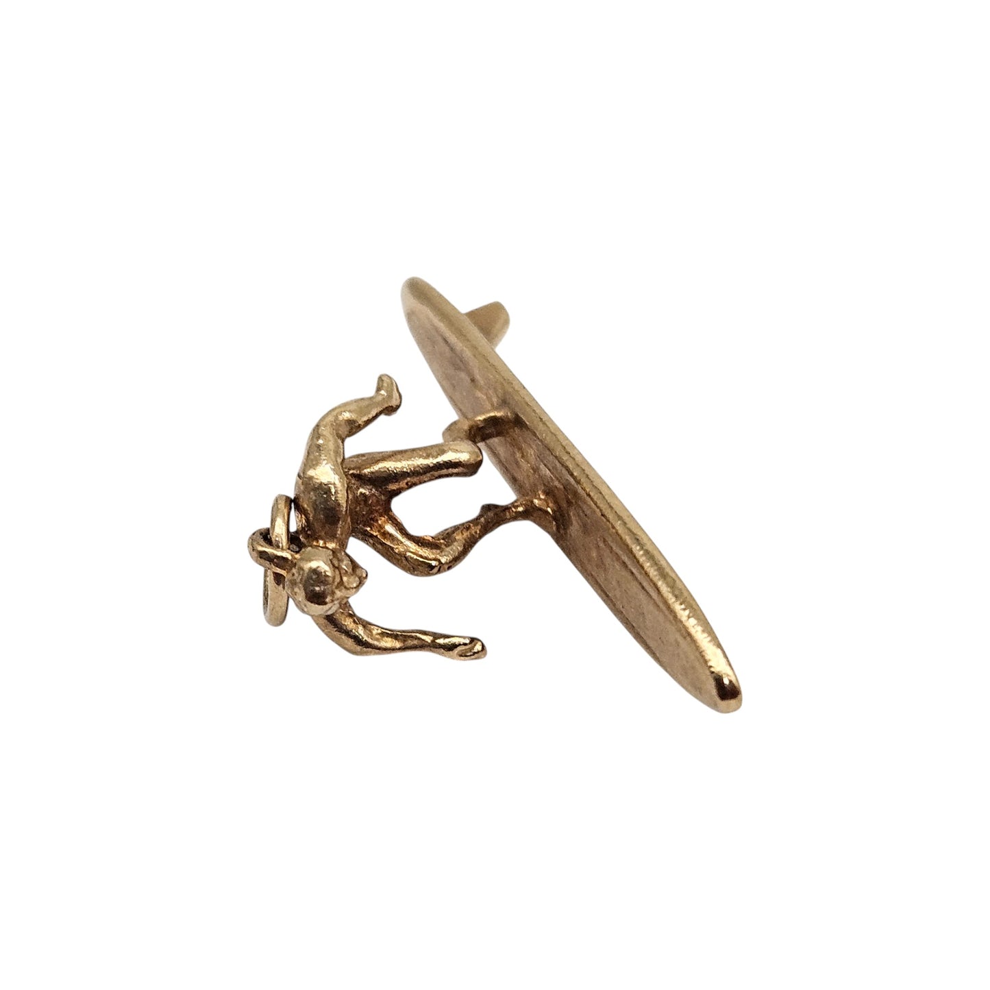 9ct 375 Yellow Gold Surfer Charm 1976 L 3.4 cm 4.2 g.
