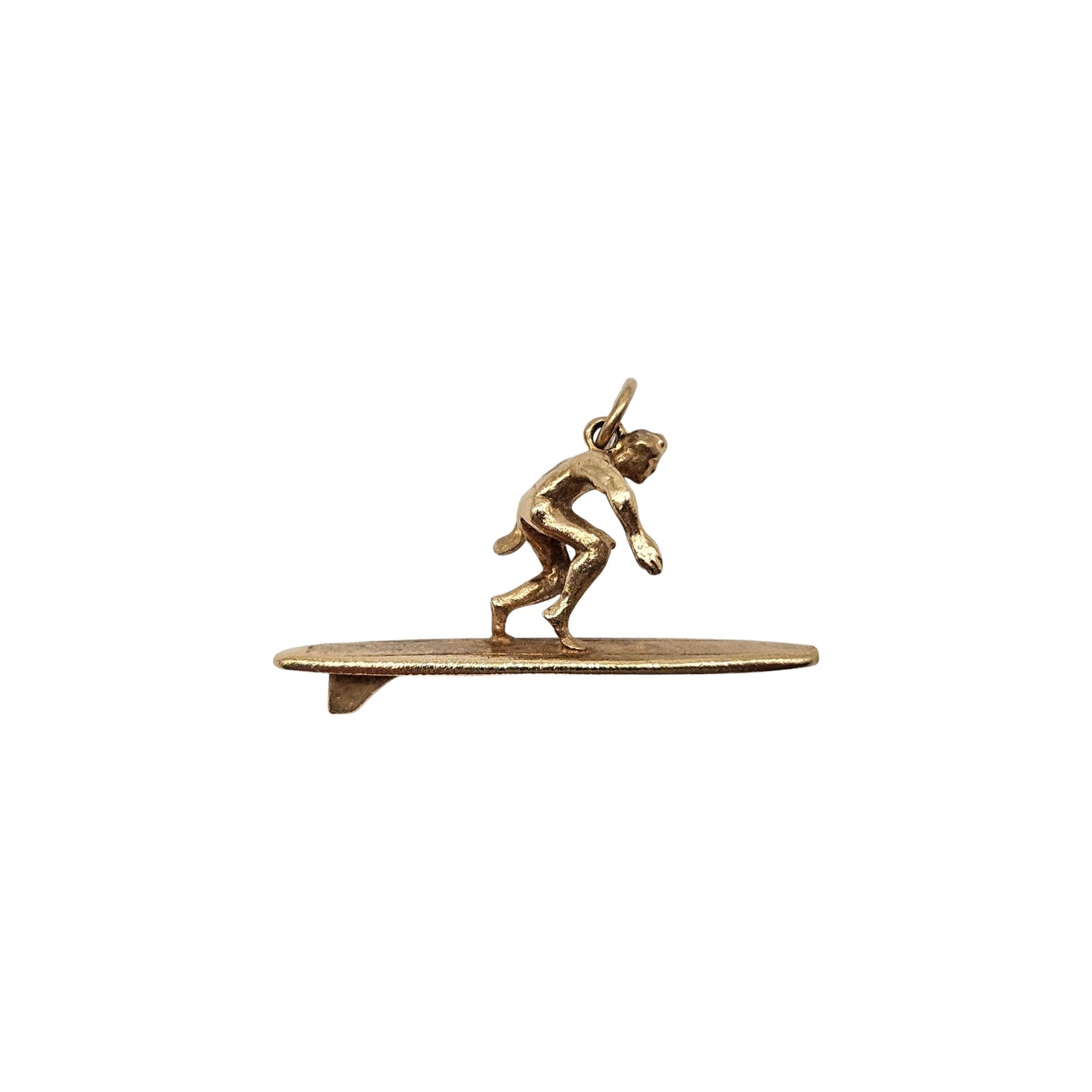 9ct 375 Yellow Gold Surfer Charm 1976 L 3.4 cm 4.2 g.