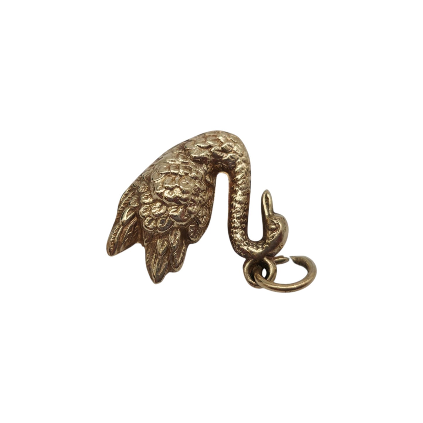 9ct 375 Yellow Gold Swan Charm 1963 L 1.6 cm 0.9 g.