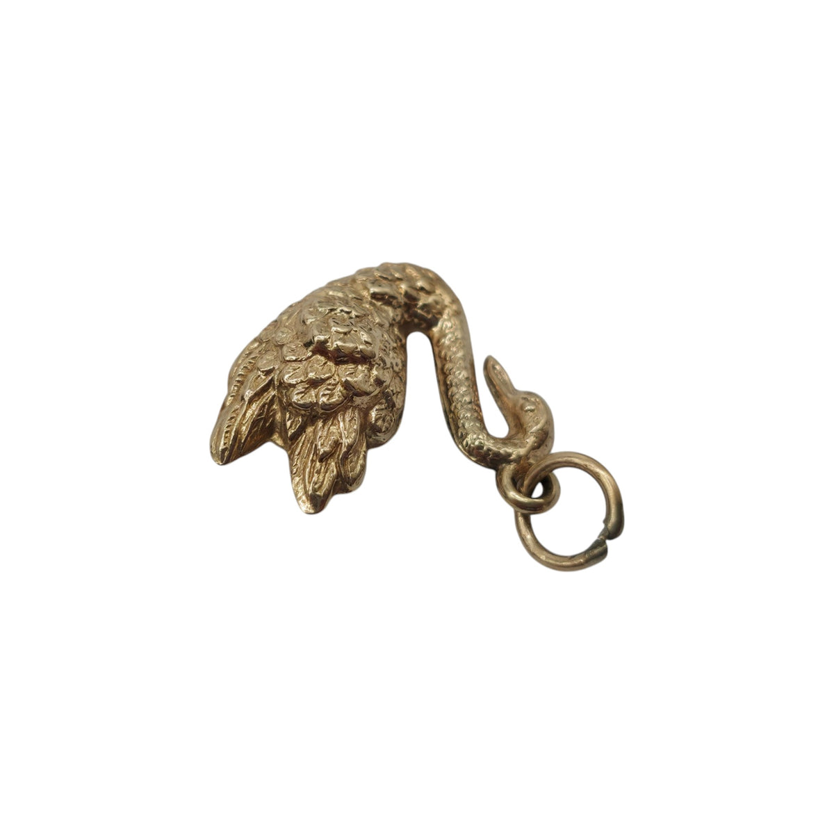 9ct 375 Yellow Gold Swan Charm 1967 L 1.6 cm 0.9 g.