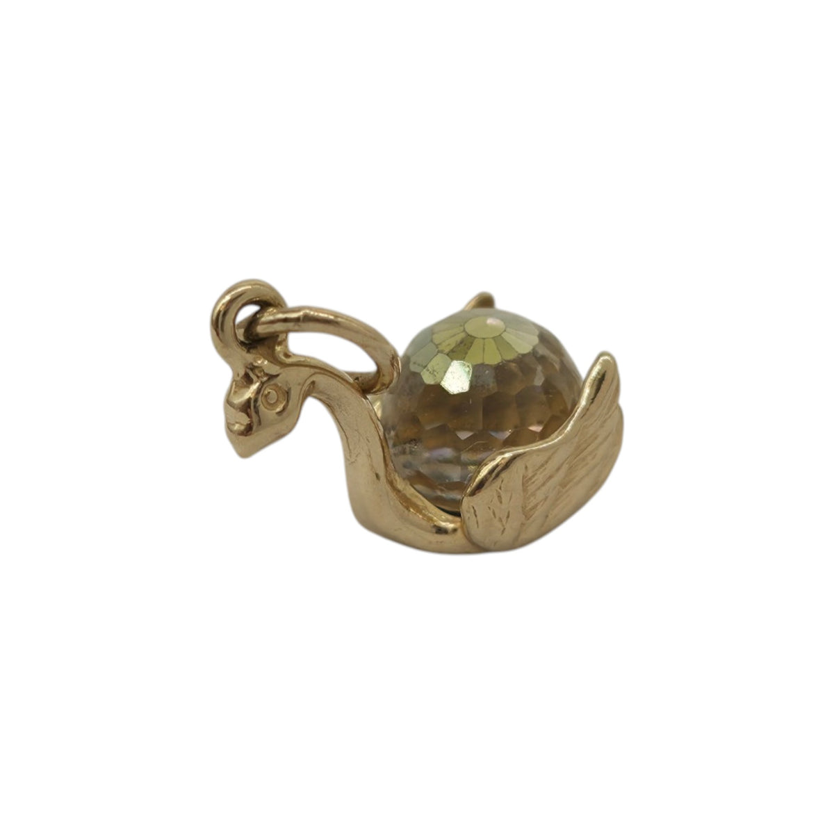 9ct Yellow Gold Swan Charm L 1.0 cm 1.1 g.