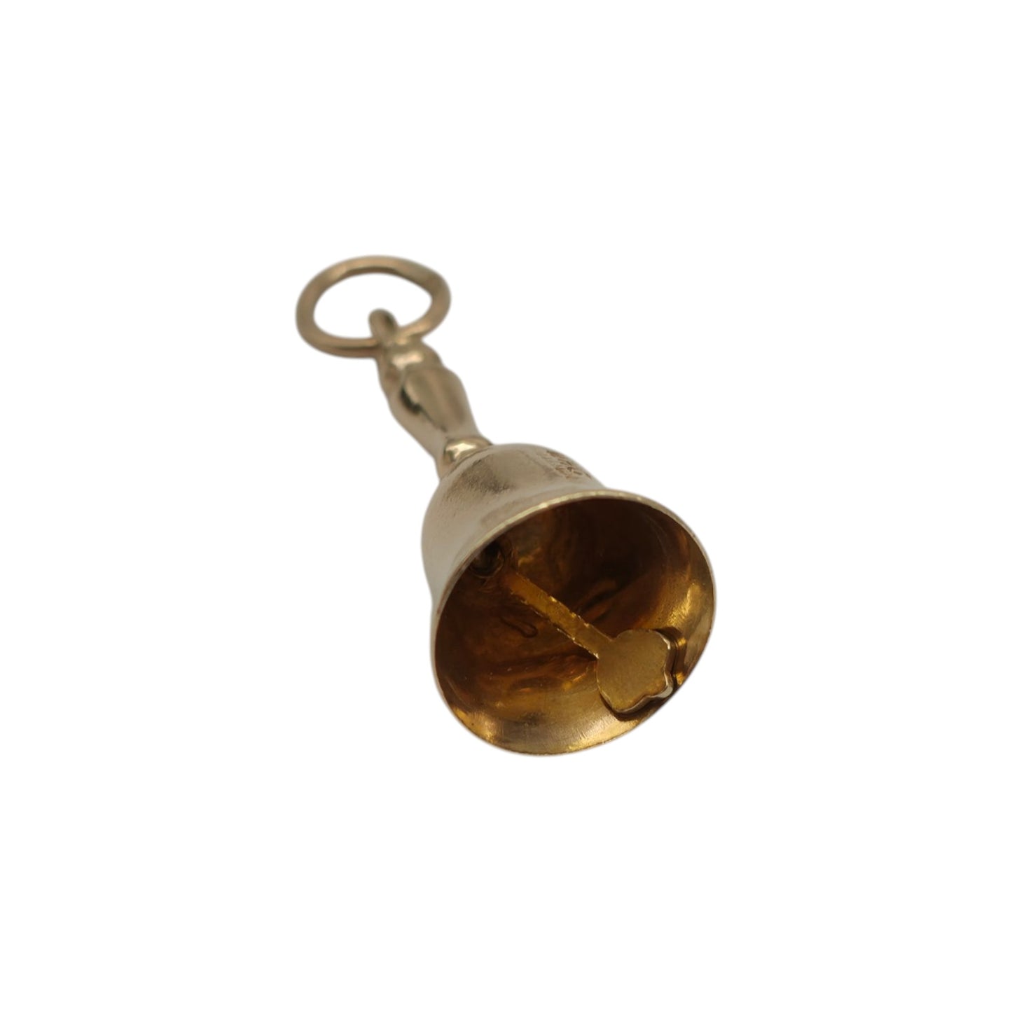 9ct 375 Yellow Gold Table Bell Charm 1962 L 2.0 cm 0.9 g.