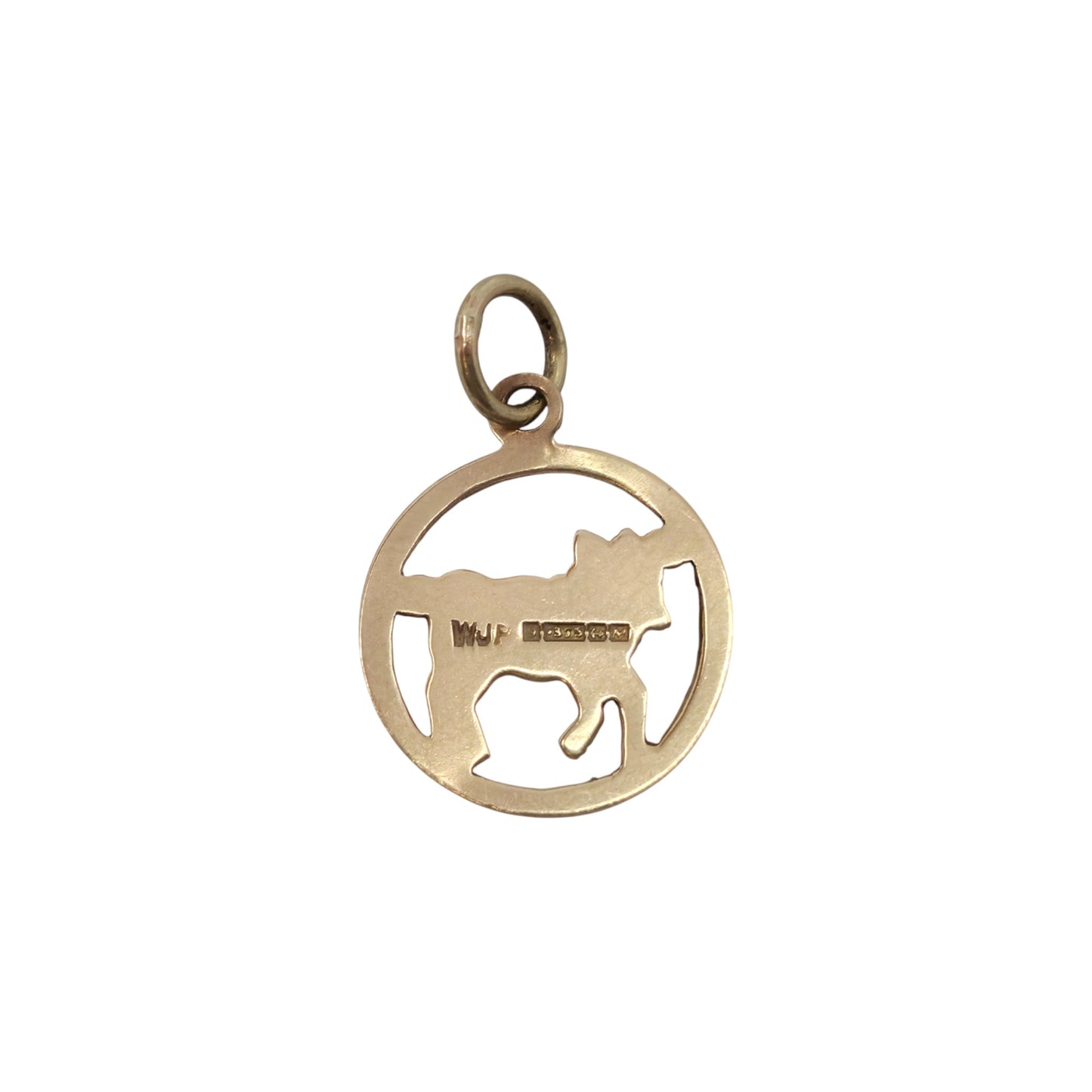 9ct 375 Yellow Gold Taurus Charm 1961 L 1.3 cm 0.5 g.