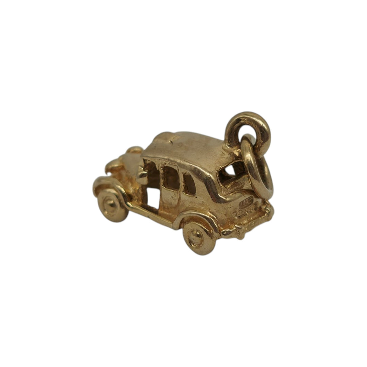 9ct 375 Yellow Gold Taxi Cab Charm 1992 L 1.3 cm 1.6 g.