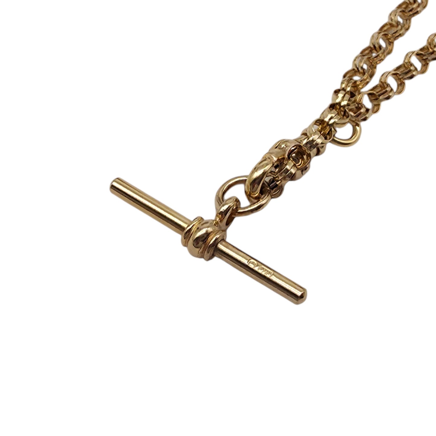 9ct 375 Yellow Gold Bracelet With T-Bar 1991 L 17.1 cm 3.5 g.
