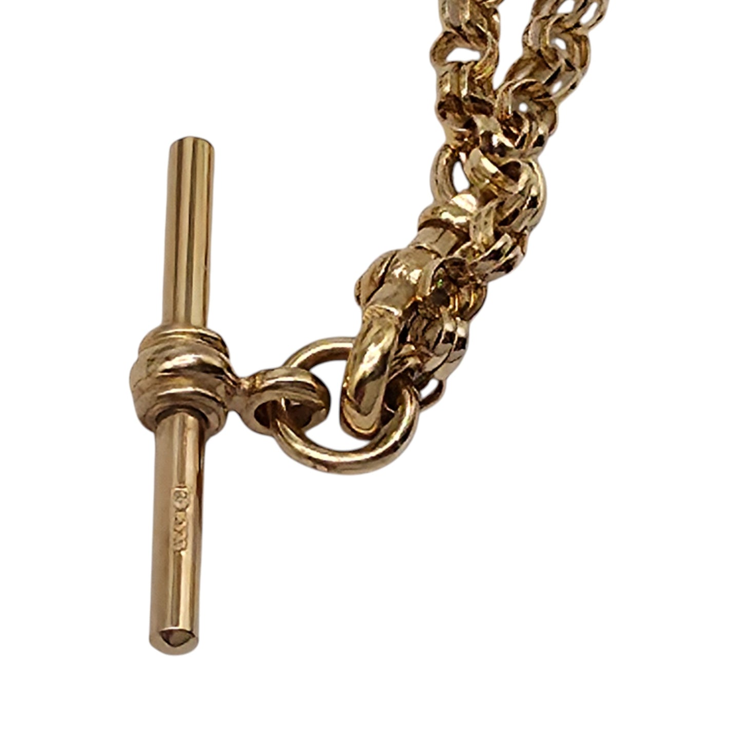 9ct 375 Yellow Gold Bracelet With T-Bar 1991 L 17.1 cm 3.5 g.