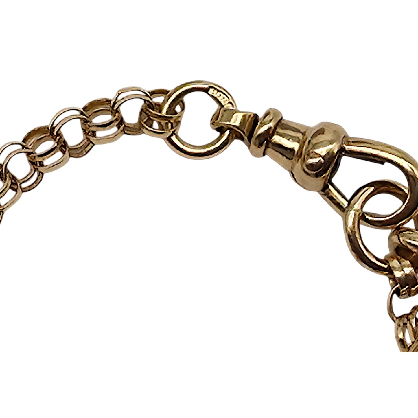 9ct 375 Yellow Gold Bracelet With T-Bar 1991 L 17.1 cm 3.5 g.