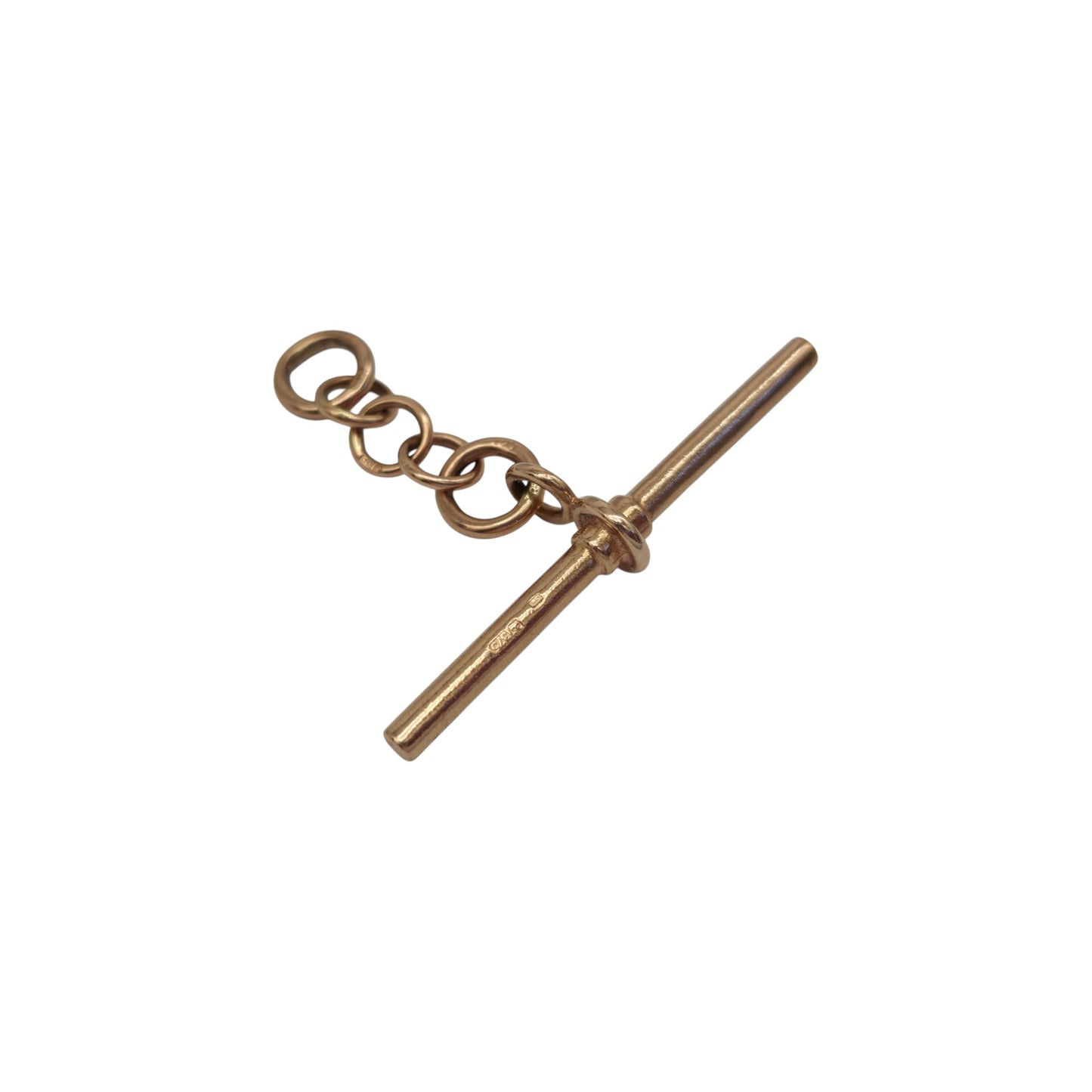 9ct 375 Rose Gold T-Bar Pendant L 4.1 cm 4.6 g.