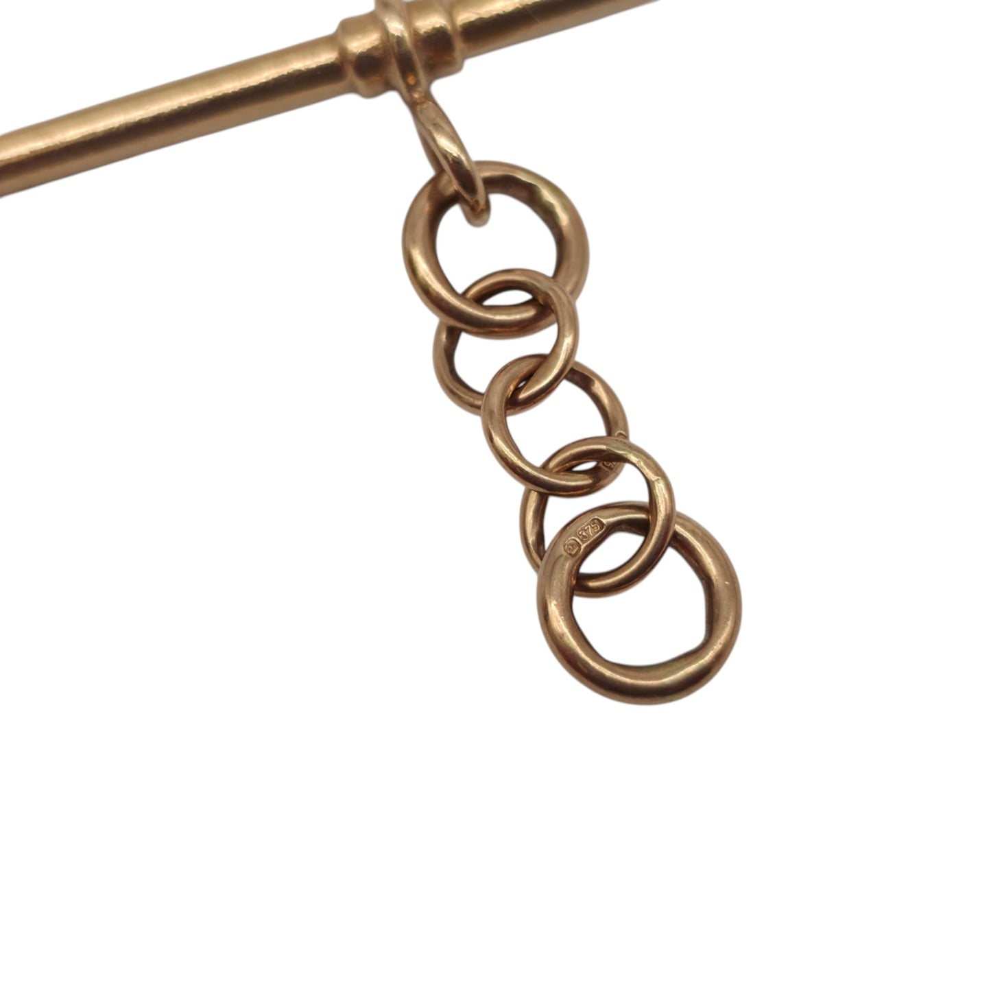 9ct 375 Rose Gold T-Bar Pendant L 4.1 cm 4.6 g.