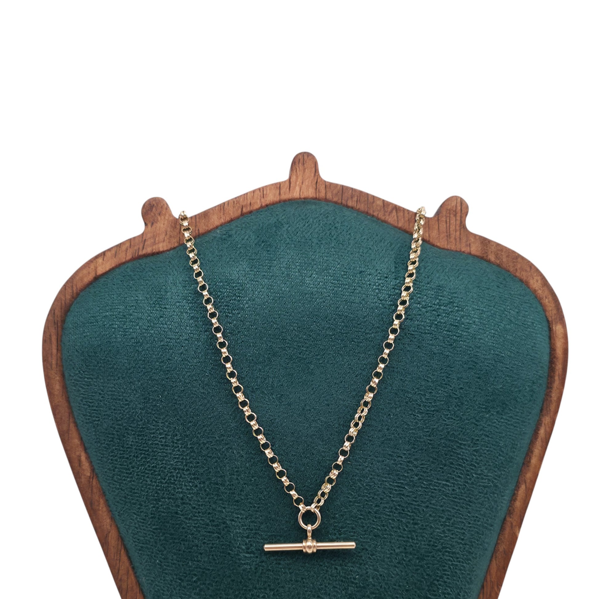 pre-owned 9ct gold Chain with the T-Bar pendant drop