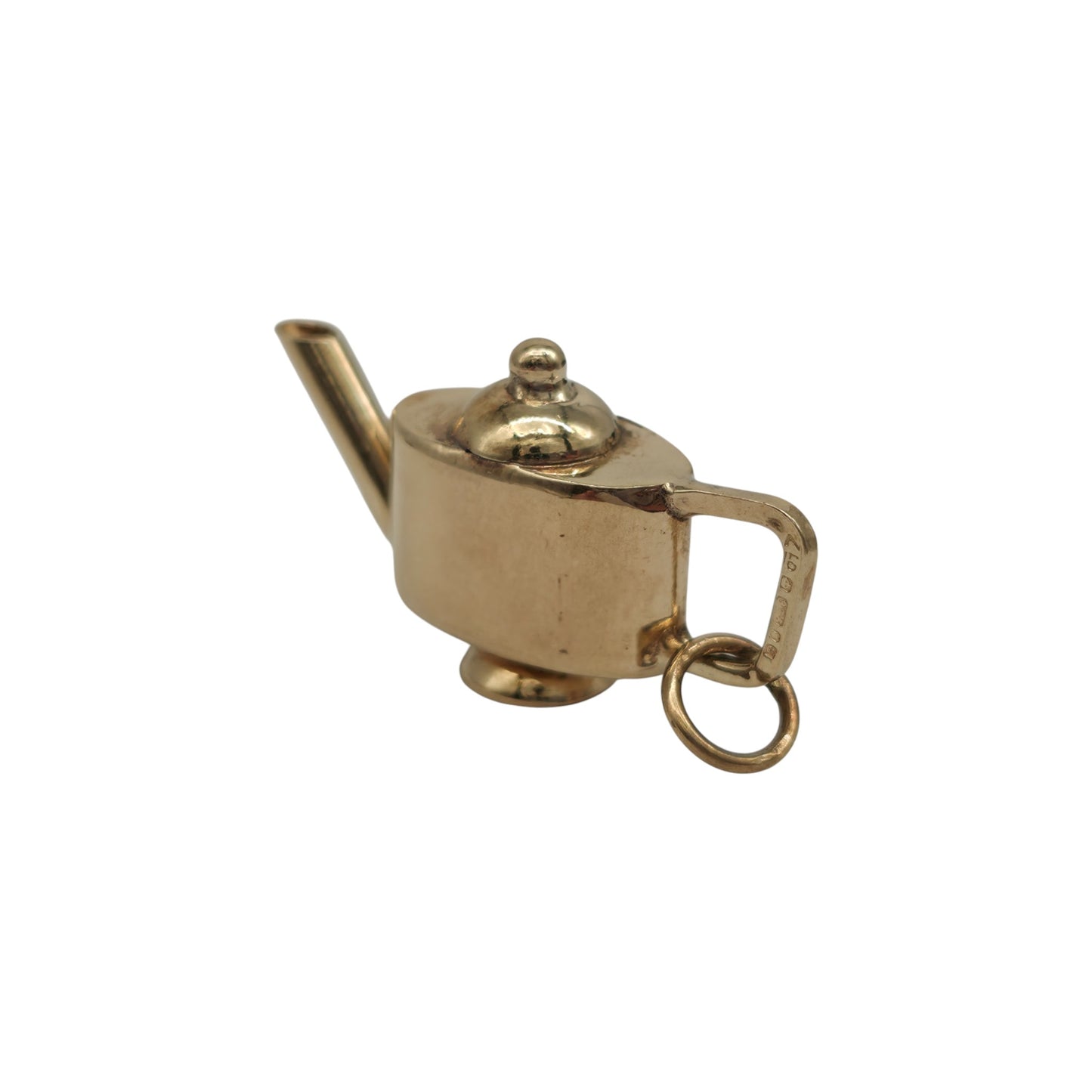 9ct 375 Yellow Gold Teapot Charm 1979 L 2.6 cm 2.2 g.