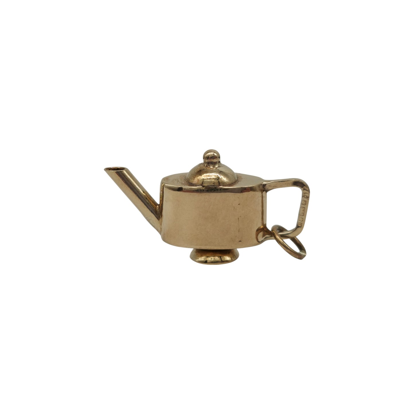 9ct 375 Yellow Gold Teapot Charm 1979 L 2.6 cm 2.2 g.
