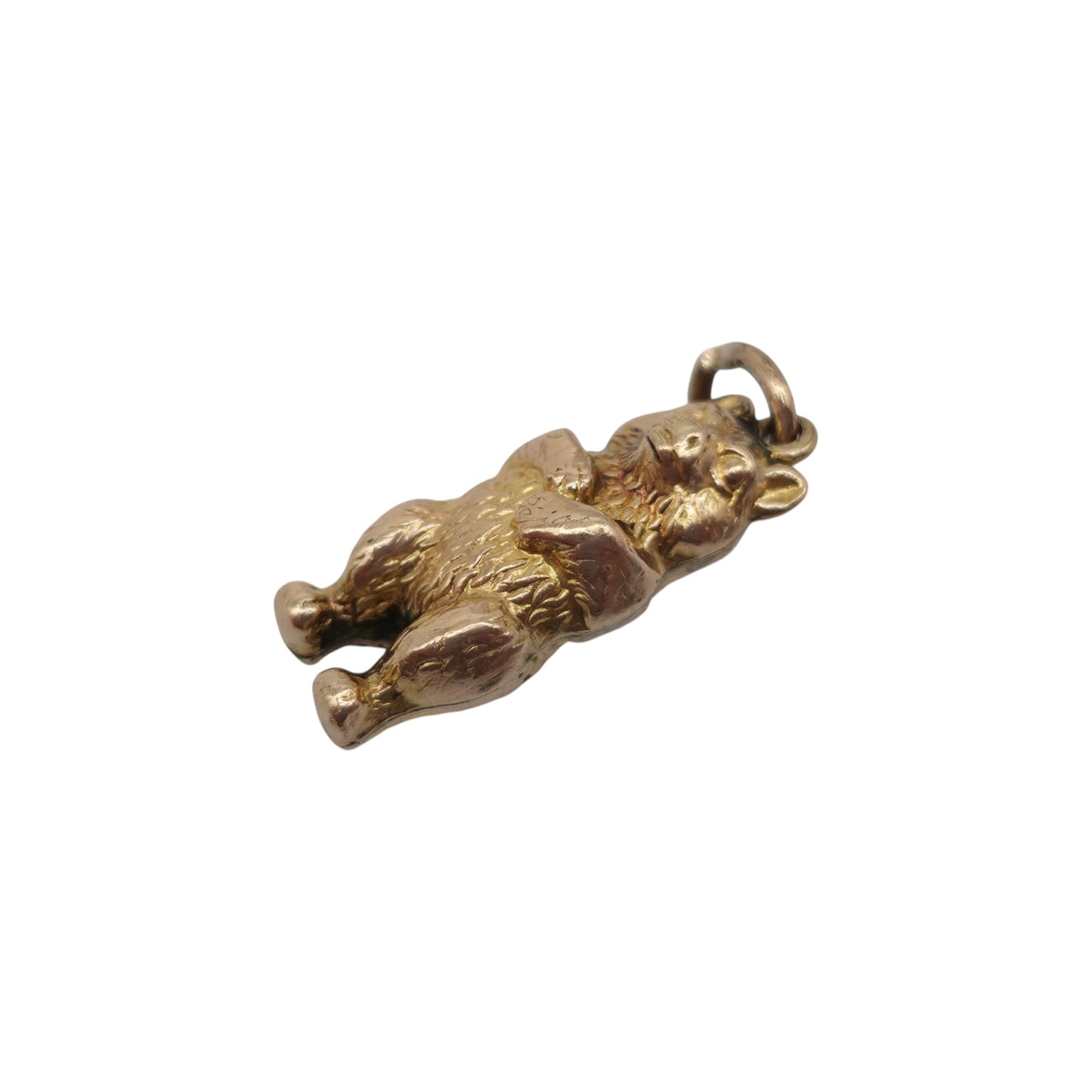 Antique 9ct Yellow Gold Teddy Bear Charm c.1900 L 2.0 cm 1.3 g.