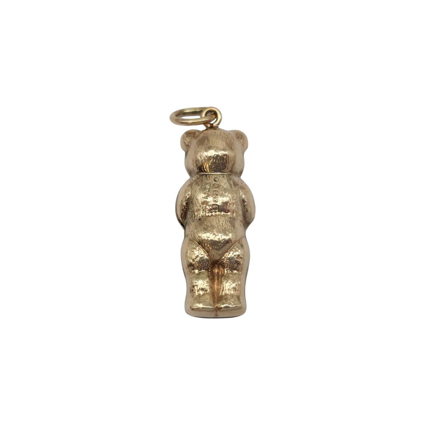 9ct 375 Yellow Gold Teddy Bear Charm 1975 L 2.0 cm 1.0 g.