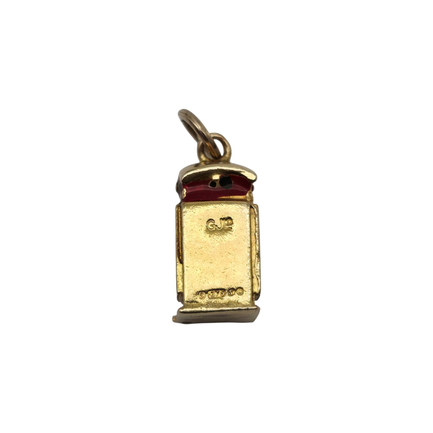 Georg Jensen 9ct 375 Yellow Gold Telephone Box Opening Charm 1971 L 1.6 cm 1.9 g.