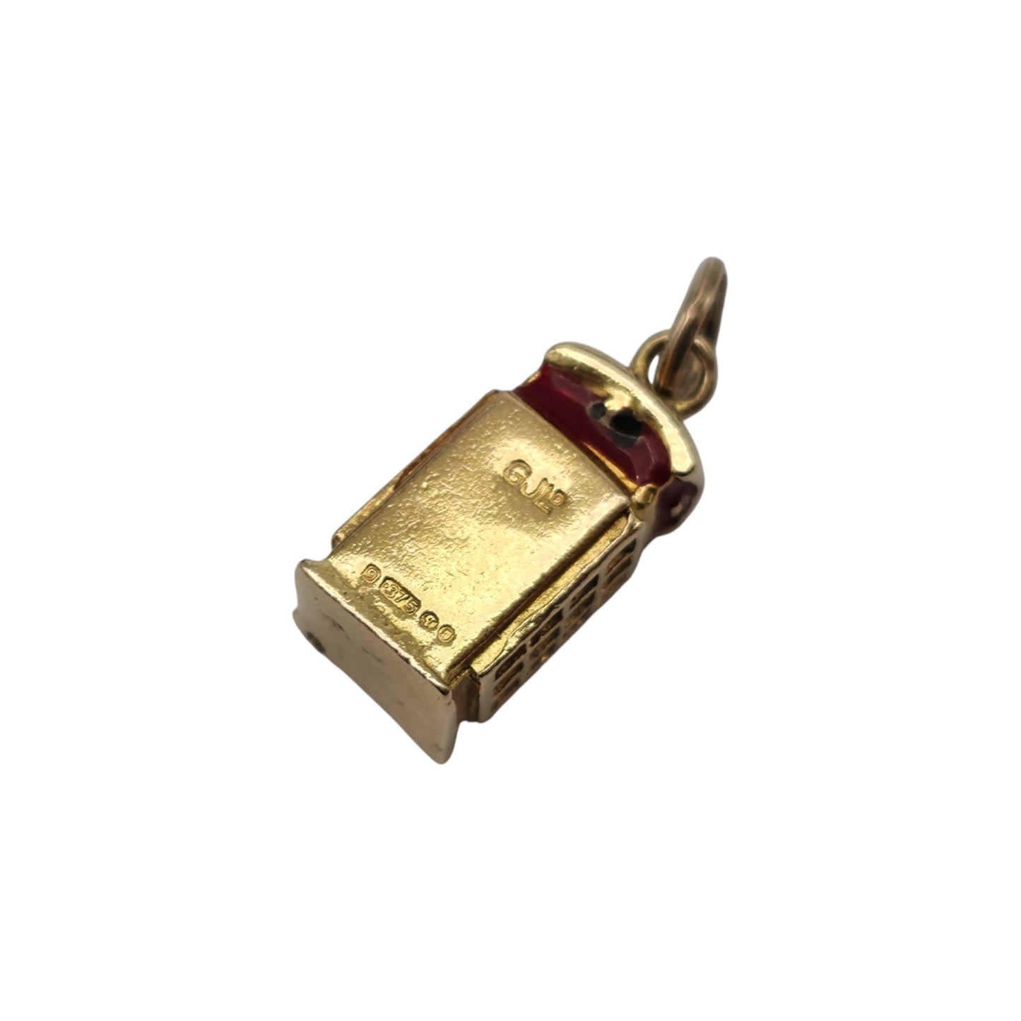 Georg Jensen 9ct 375 Yellow Gold Telephone Box Opening Charm 1971 L 1.6 cm 1.9 g.