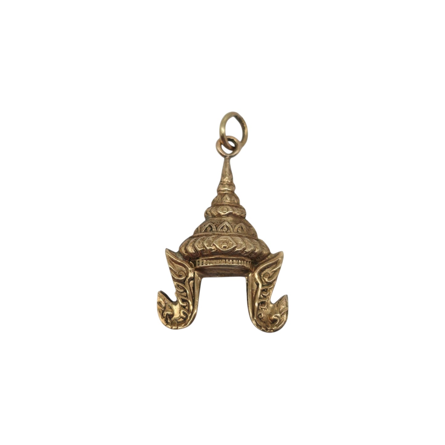 9ct Yellow Gold Thai Chada Headdress Charm L 1.9 cm 1.2 g.