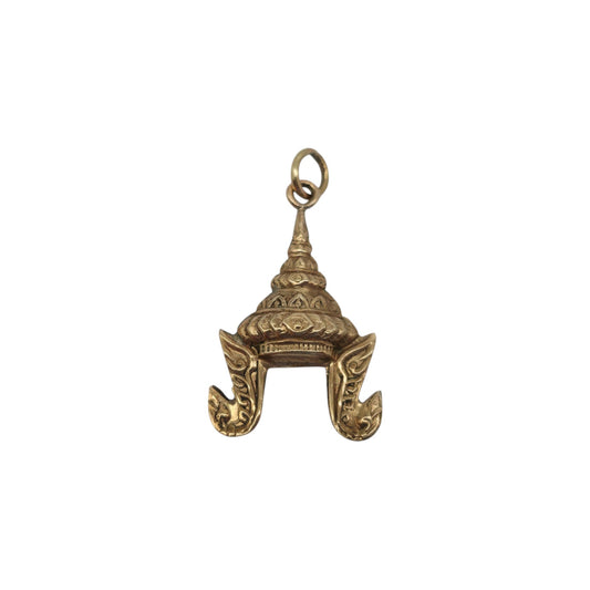 9ct Yellow Gold Thai Chada Headdress Charm L 1.9 cm 1.2 g.