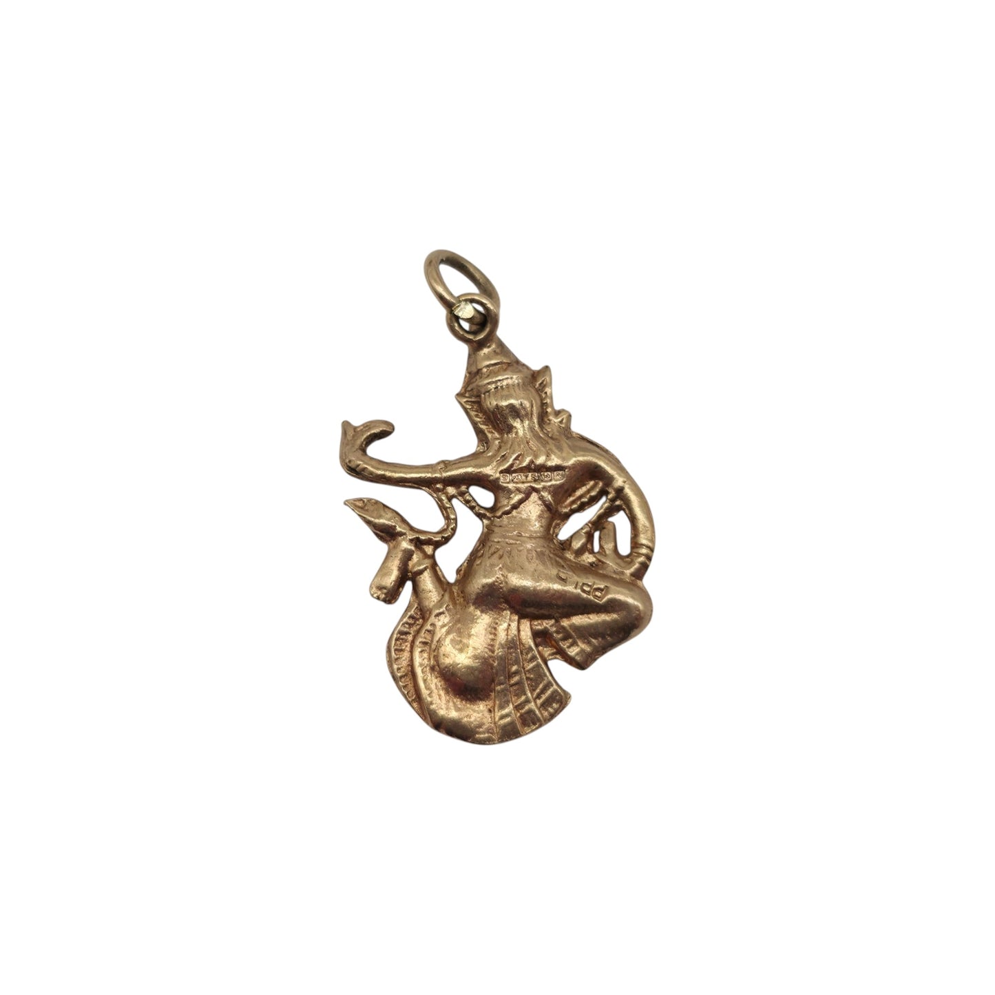 9ct 375 Yellow Gold Thai Dancer Charm 1962 L 2.4 cm 4.1 g.