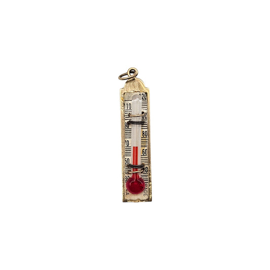 Rare 9ct 375 Yellow Gold Thermometer Charm 1963 L 3.1 cm 1.7 g.