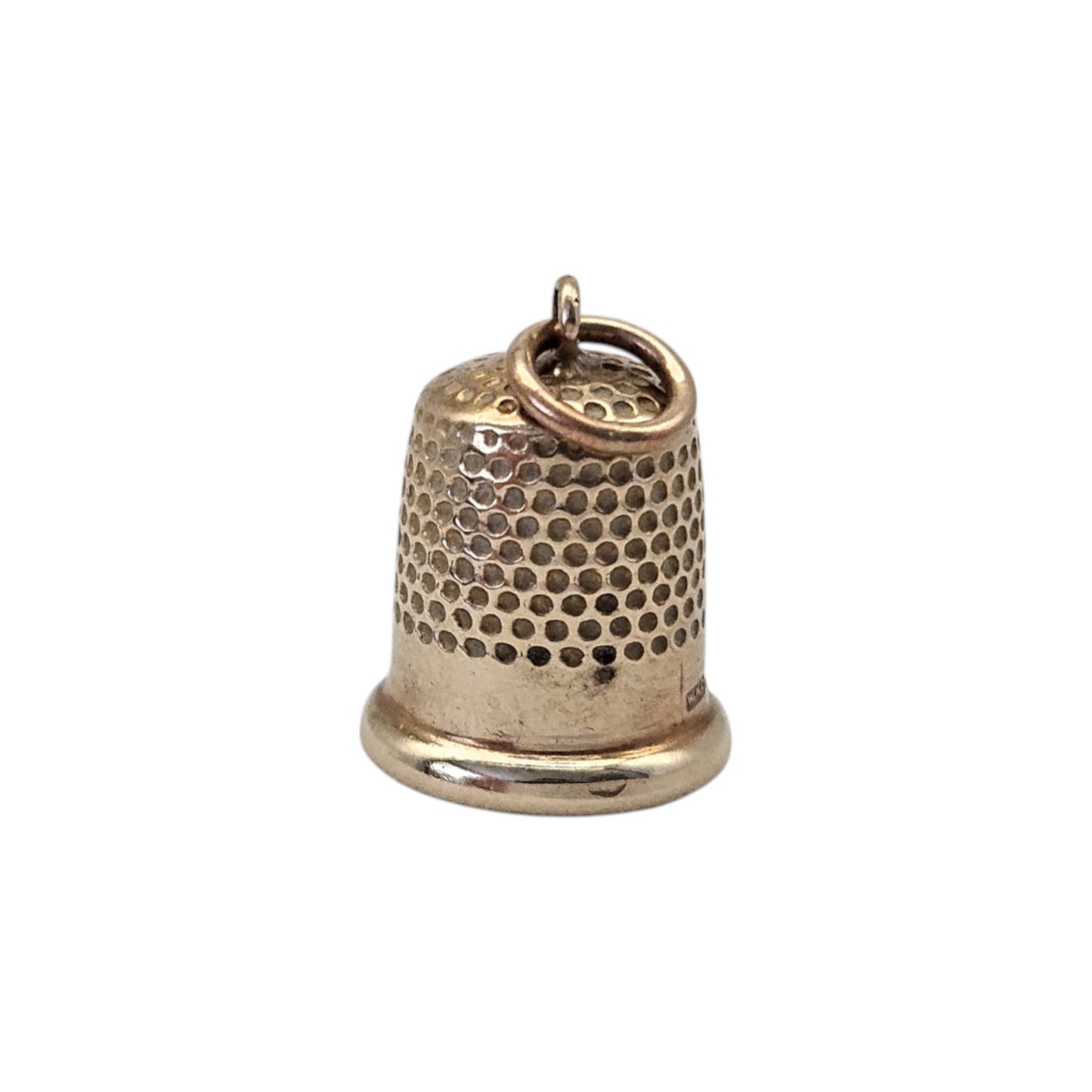 9ct 375 Yellow Gold Thimble Charm 1966 L 1.1 cm 1.3 g.