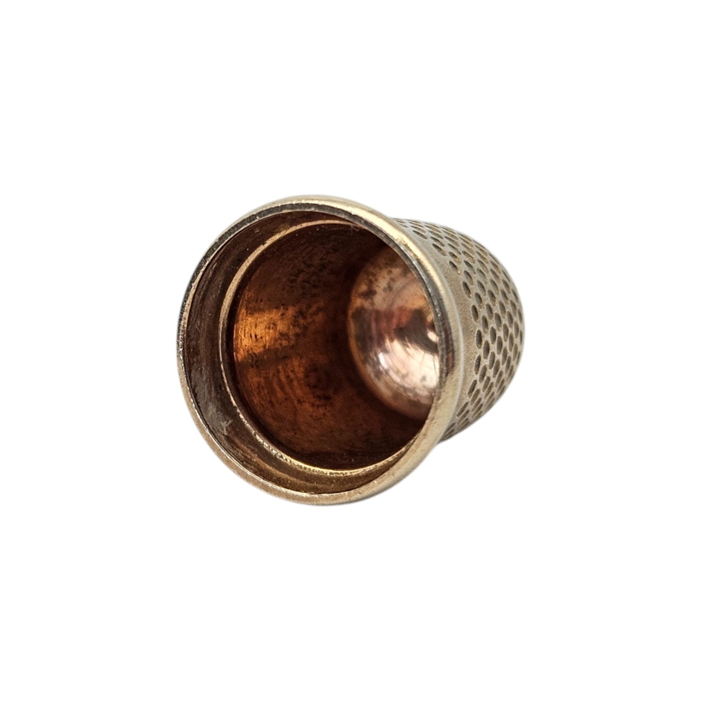 9ct 375 Yellow Gold Thimble Charm 1966 L 1.1 cm 1.3 g.
