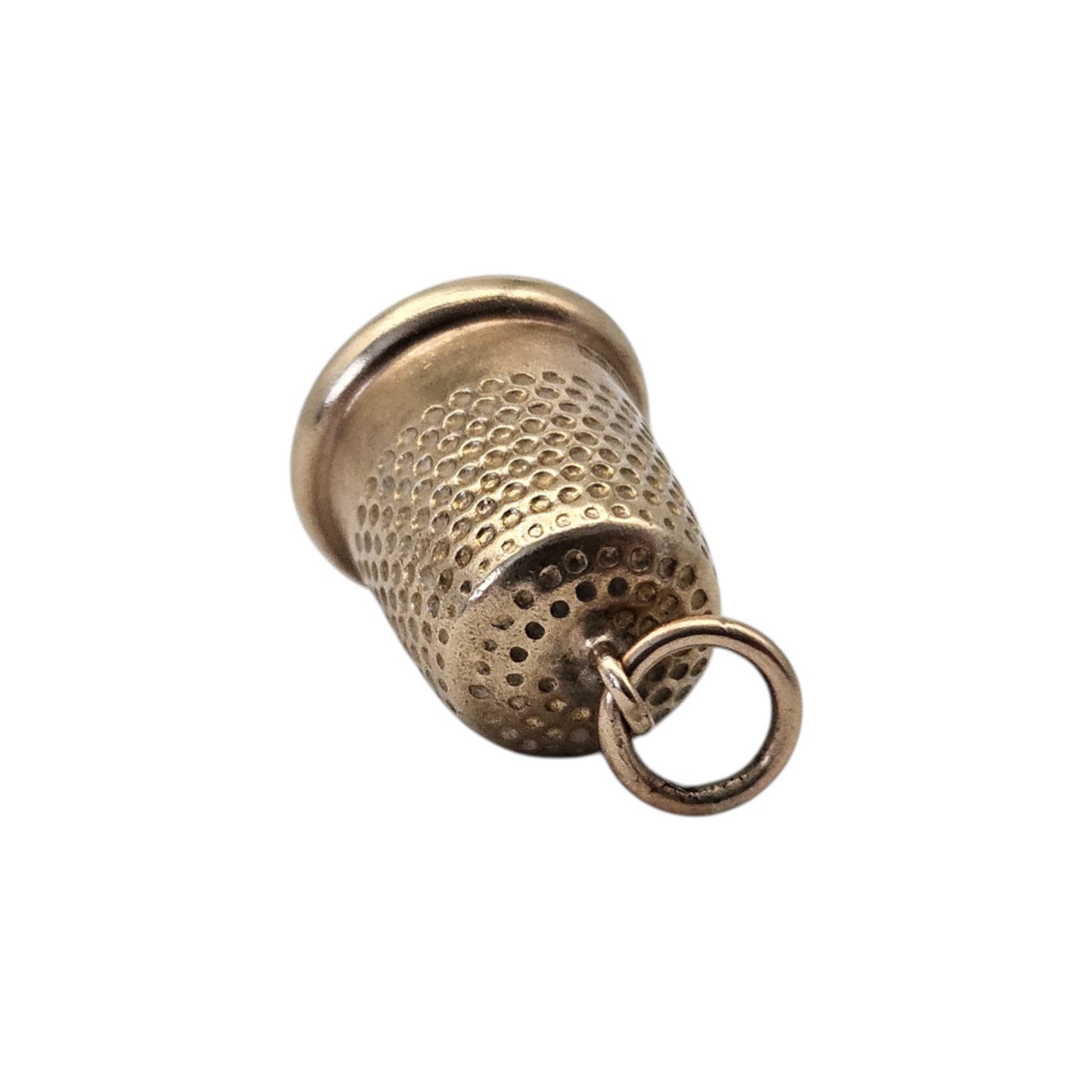 9ct 375 Yellow Gold Thimble Charm 1966 L 1.1 cm 1.3 g.