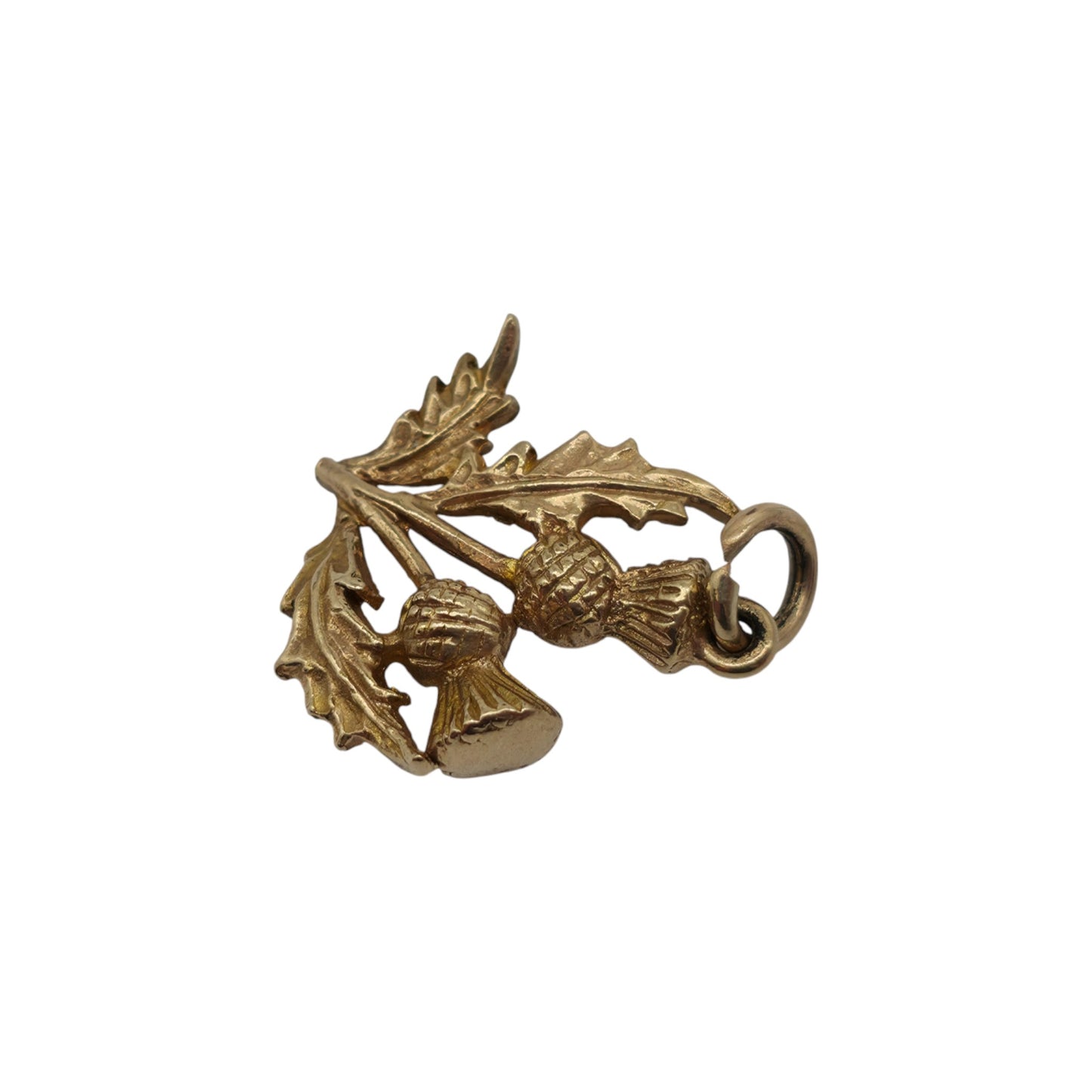 9金 375 イエローゴールド アザミチャーム 1966年製 長さ1.5cm 1.9g