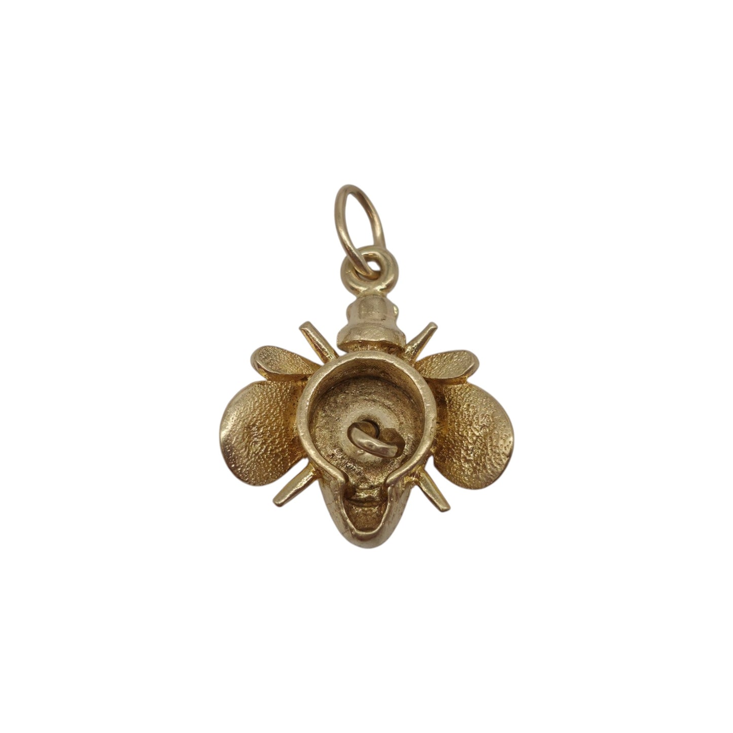9ct 375 Yellow Gold Articulated "Time Flies" Bee Charm 1969 L 1.6 cm 2.8 g.