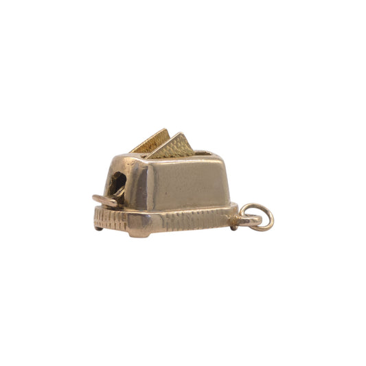 Unusual 9ct 375 Yellow Gold Toaster Articulated Charm 1960 L 1.9 cm 8.5 g.