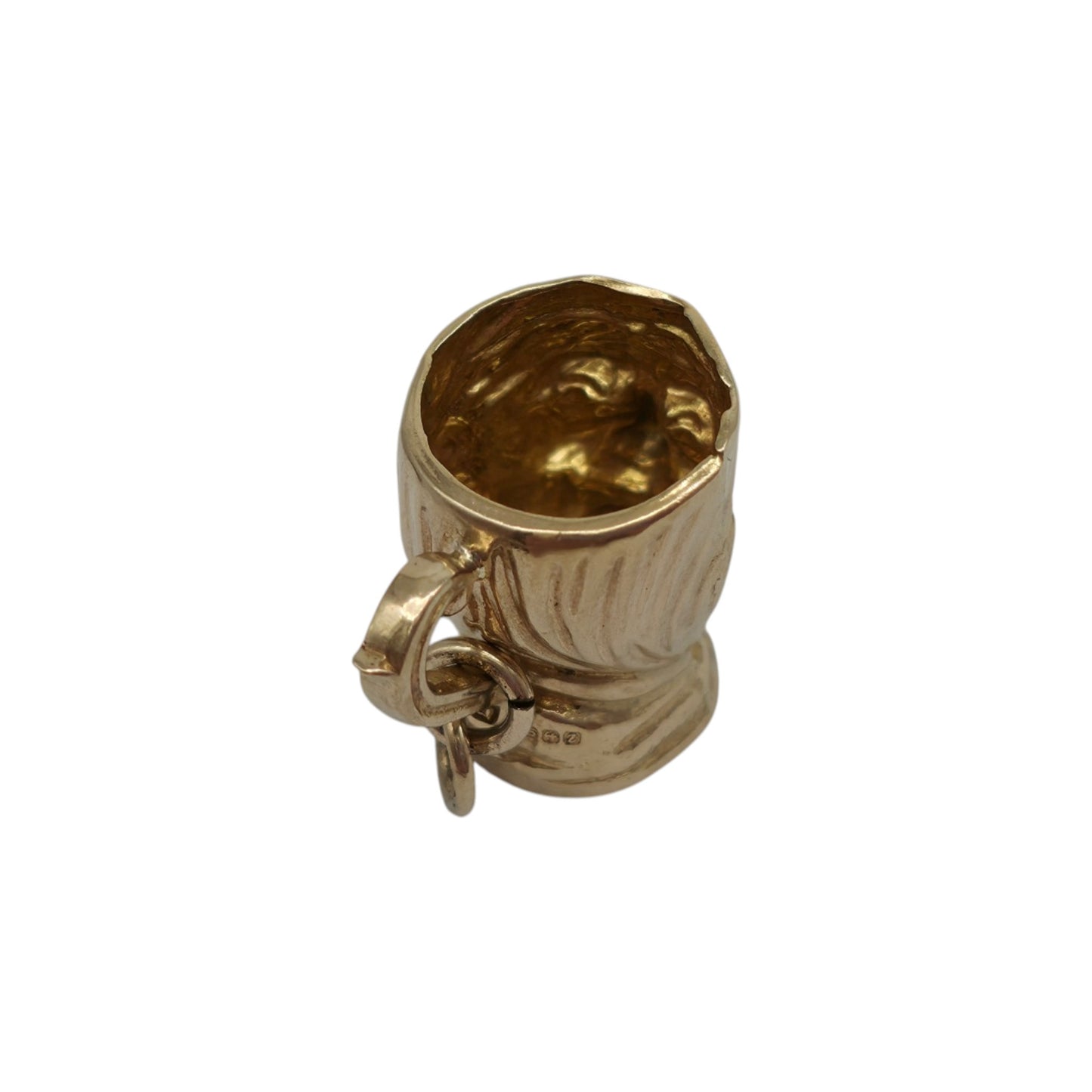 9ct 375 Yellow Gold Toby Jug Charm 1974 L 1.5 cm 1.9 g.