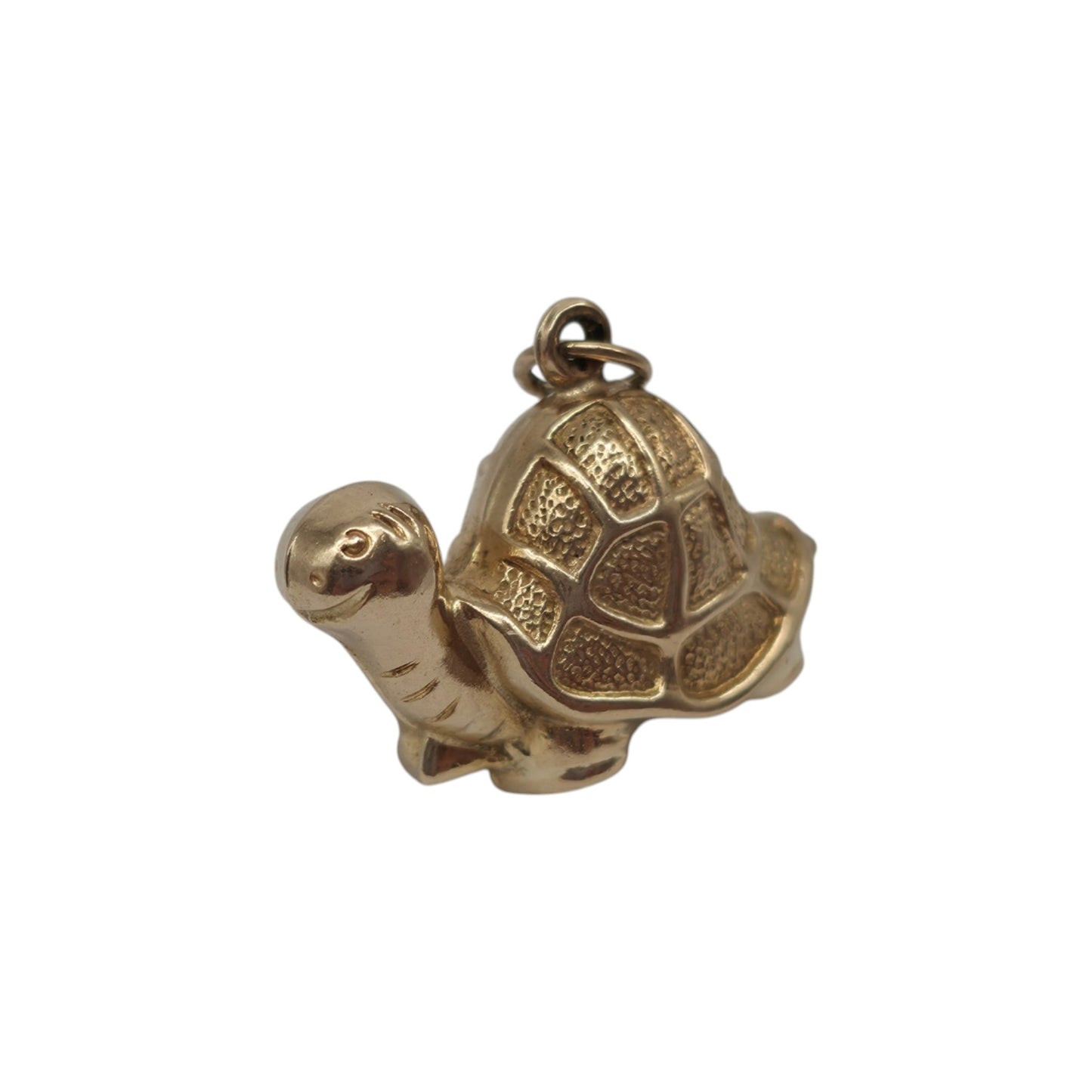 9ct 375 Yellow Gold Tortoise Charm 1972 L 2.0 cm 1.4 g.