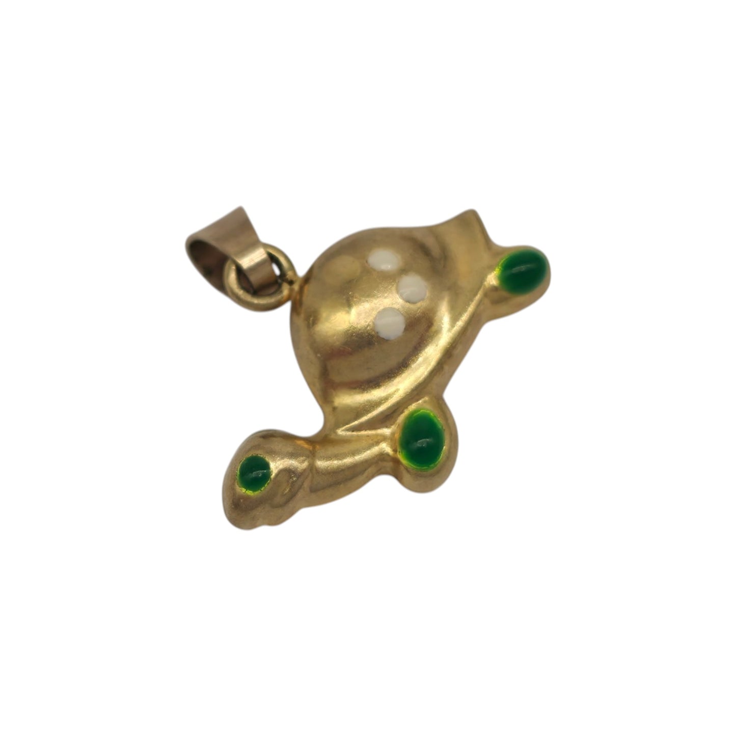 9ct 375 Yellow Gold & Enamel Tortoise Charm L 1.5 cm 0.5 g.