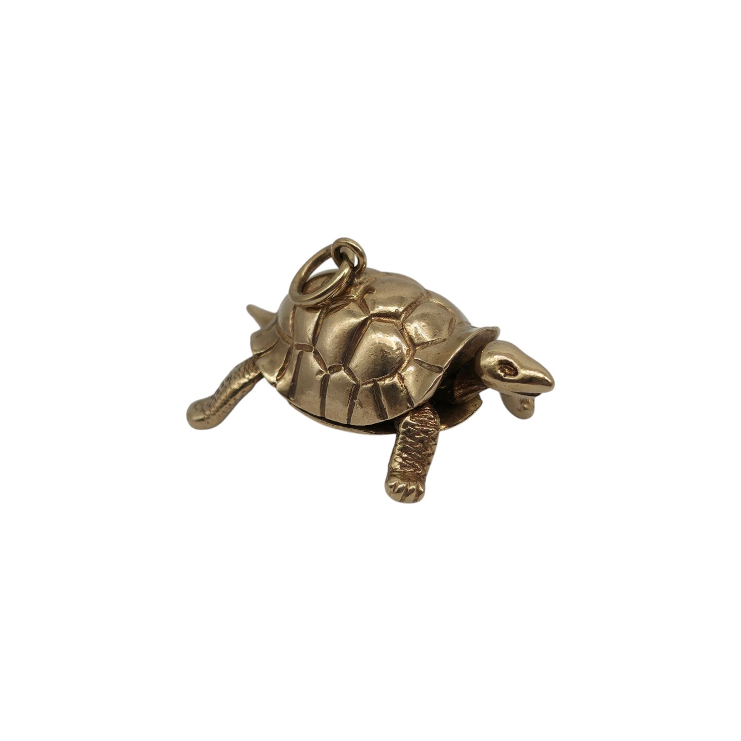 Heavy 9ct 375 Yellow Gold Articulated Tortoise Charm 1968 L 3.0 cm 8.2 g.