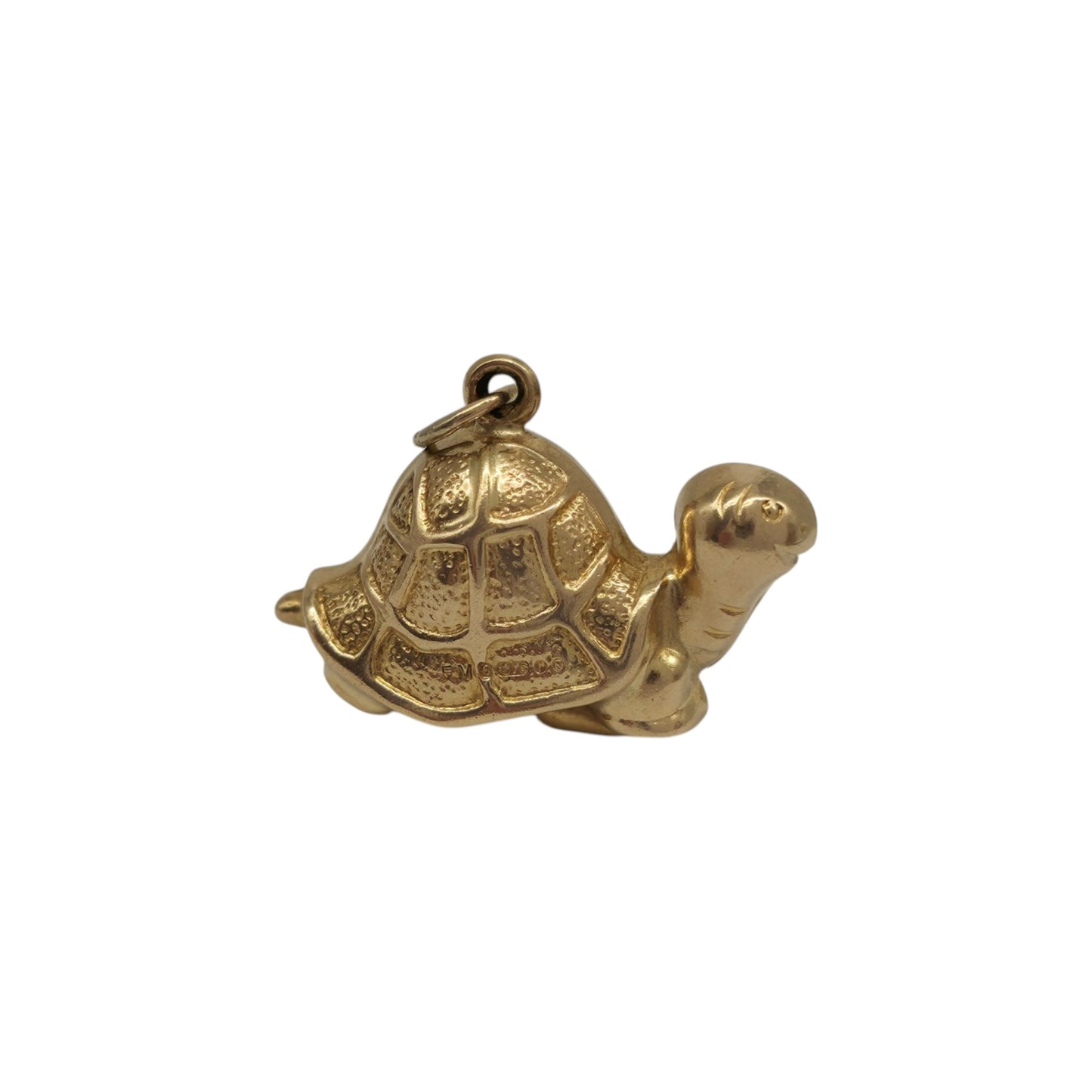 9ct 375 Yellow Gold Tortoise Charm 1972 L 2.0 cm 1.4 g.