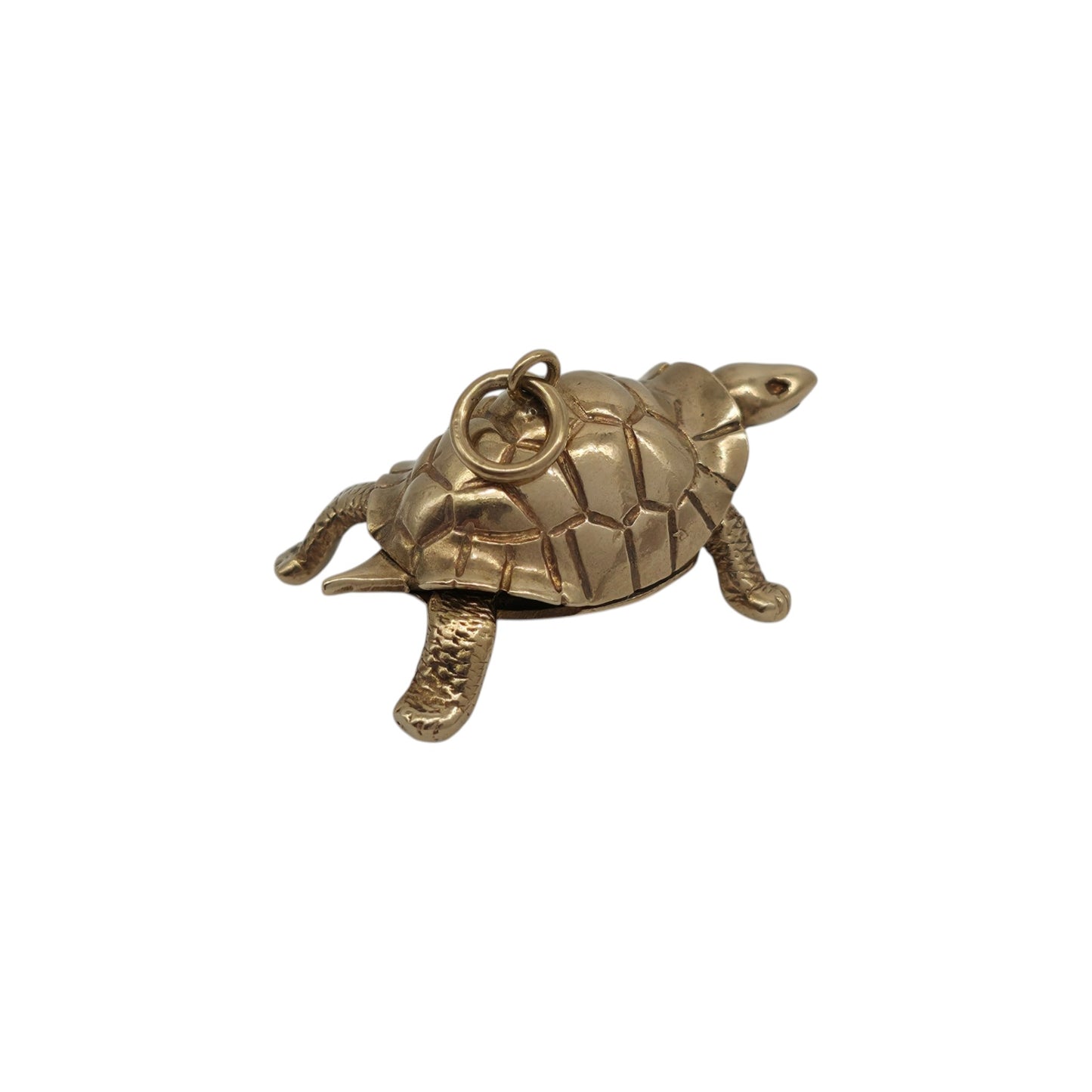 Heavy 9ct 375 Yellow Gold Articulated Tortoise Charm 1968 L 3.0 cm 8.2 g.