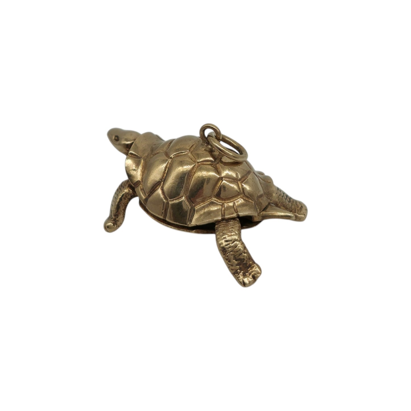 Heavy 9ct 375 Yellow Gold Articulated Tortoise Charm 1968 L 3.0 cm 8.2 g.