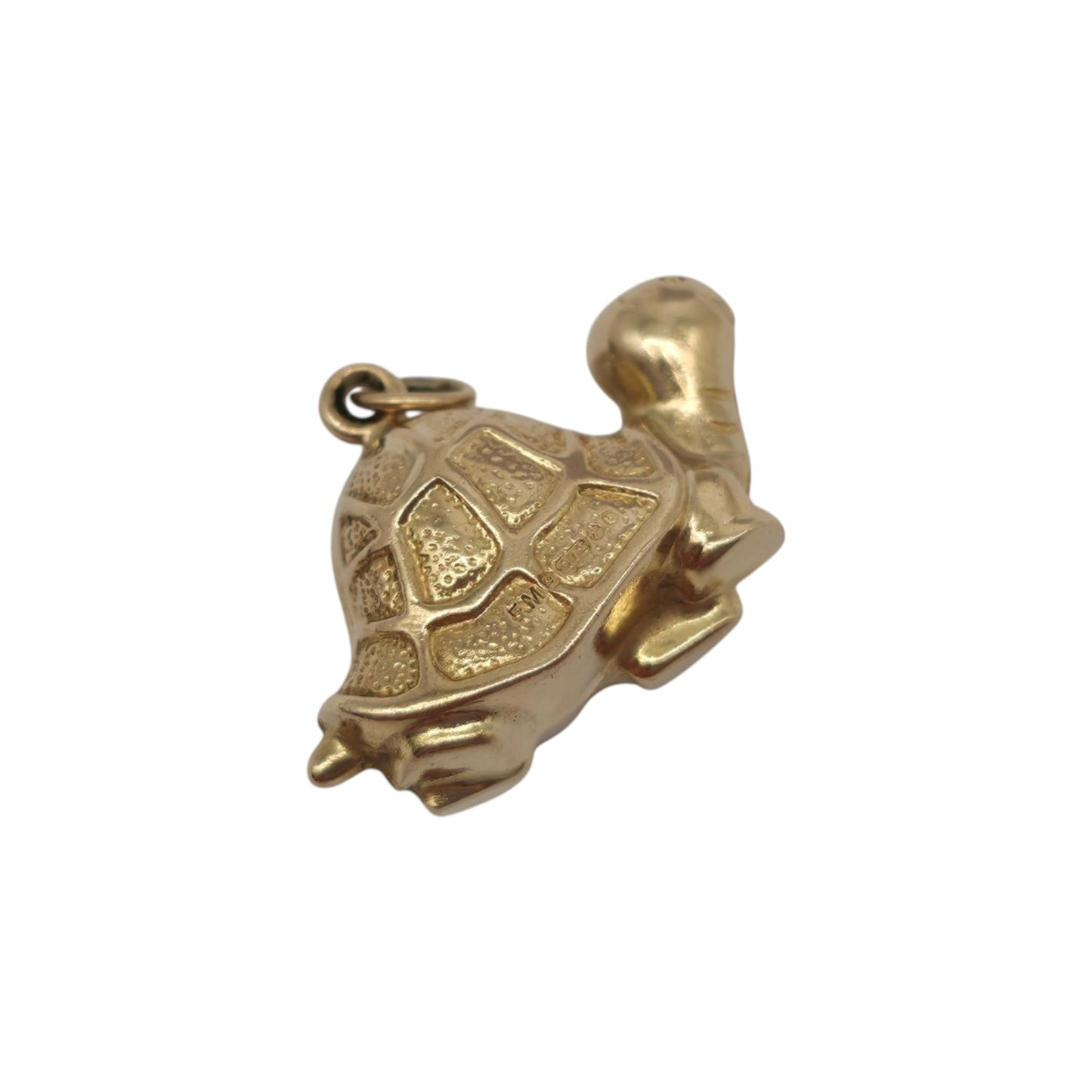 9ct 375 Yellow Gold Tortoise Charm 1972 L 2.0 cm 1.4 g.