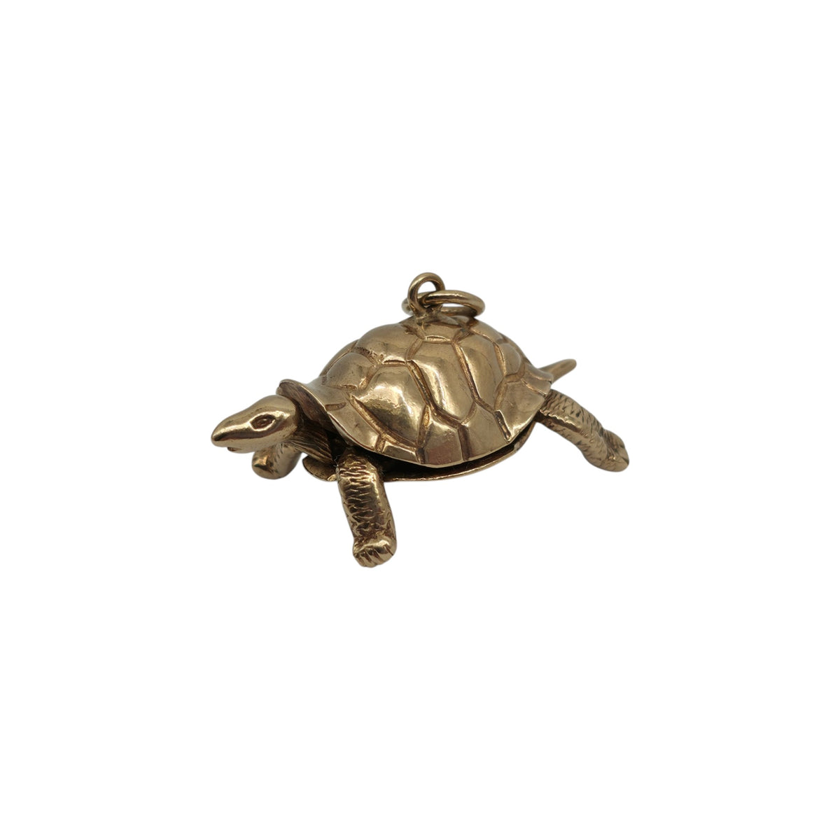 Heavy 9ct 375 Yellow Gold Articulated Tortoise Charm 1968 L 3.0 cm 8.2 g.