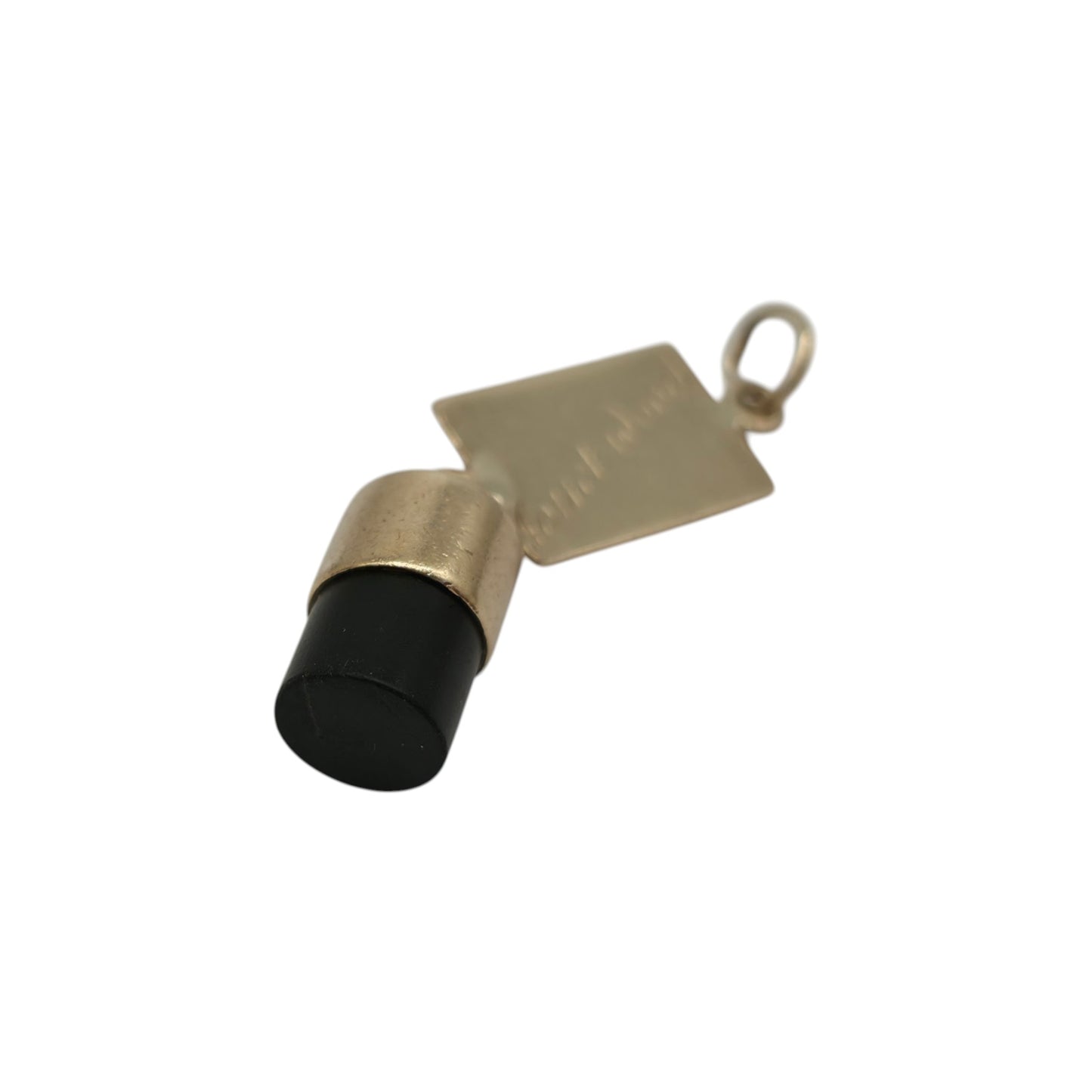 9ct 375 Yellow Gold & Ebony Touch Wood Lucky Charm 1957 L 2.7 cm 1.6 g.