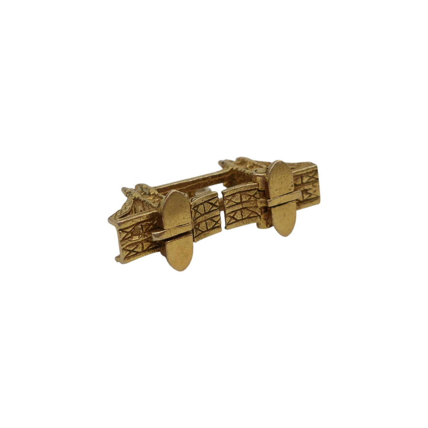 9ct 375イエローゴールド 可動式タワーブリッジチャーム 1960年代製 長さ2.3cm 3.1g
