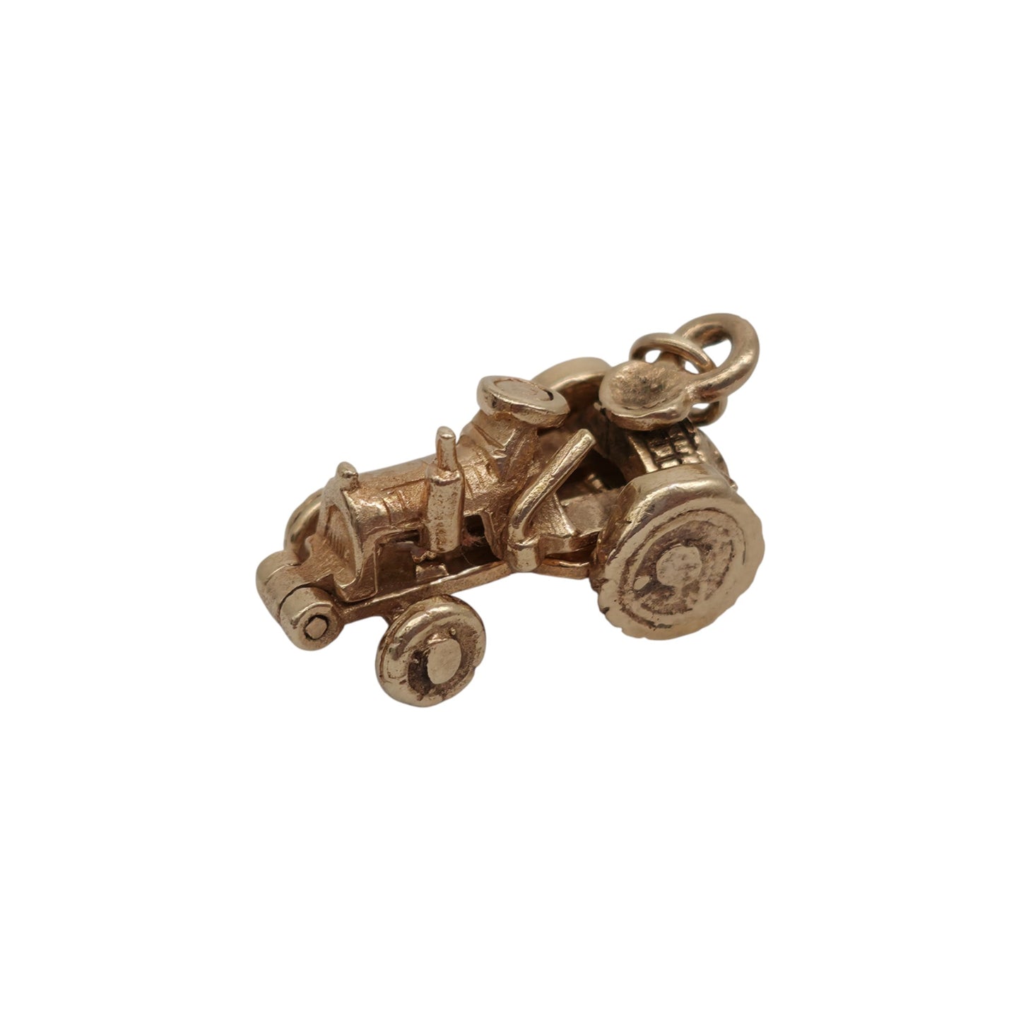 Heavy 9ct 375 Yellow Gold Tractor Opening Charm 1968 L 2.0 cm 6.1 g.